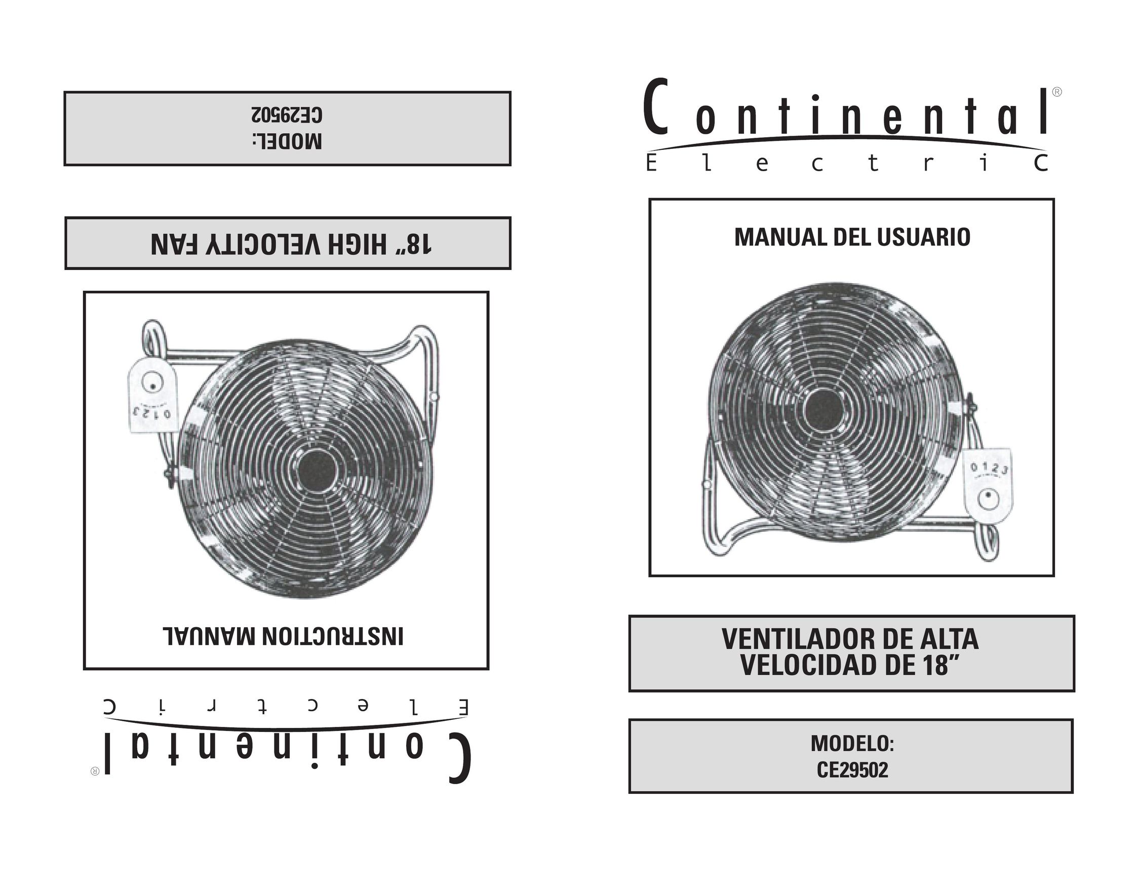 Continental Electric CE29502 Fan User Manual