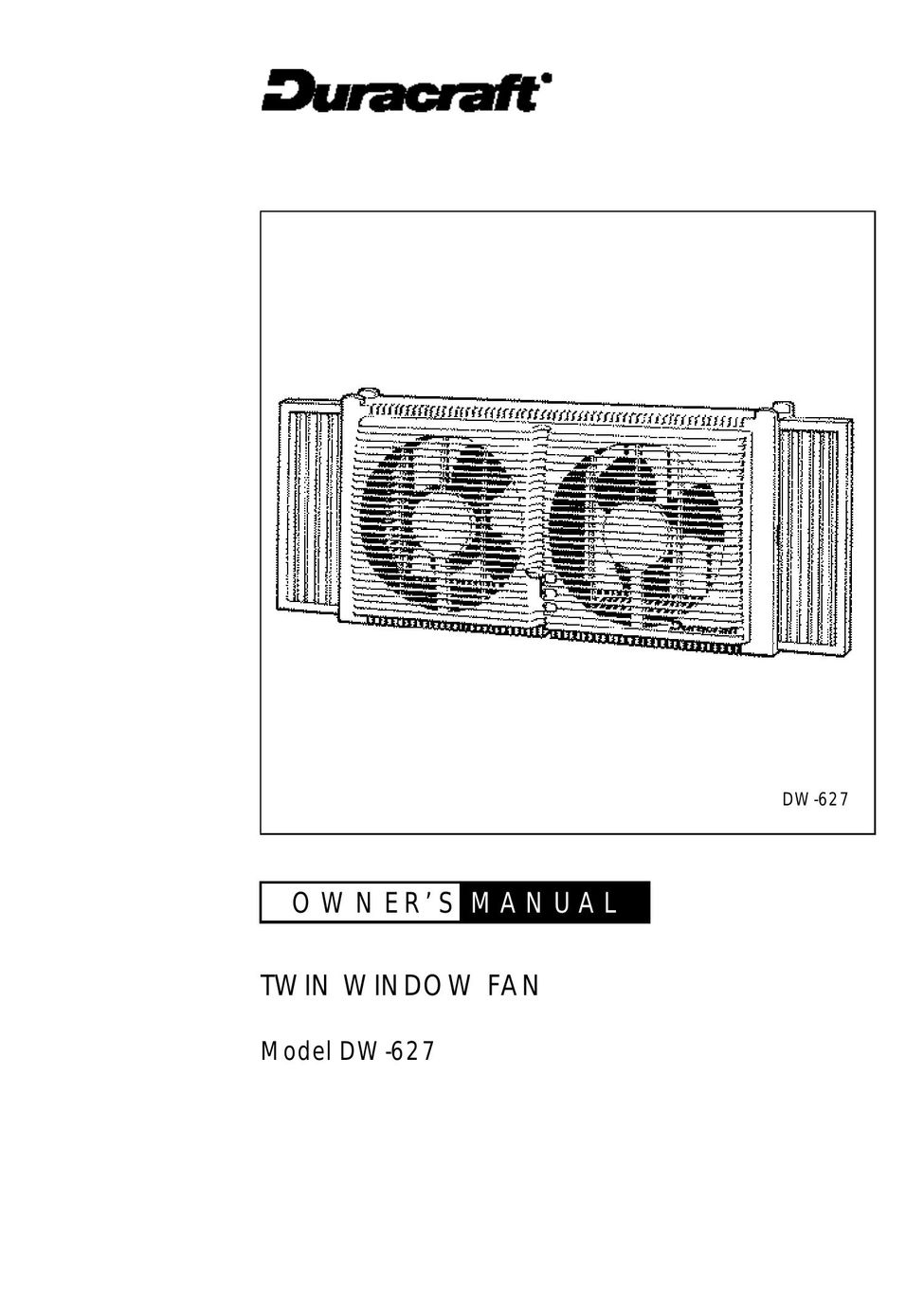 Duracraft DW-627 Fan User Manual