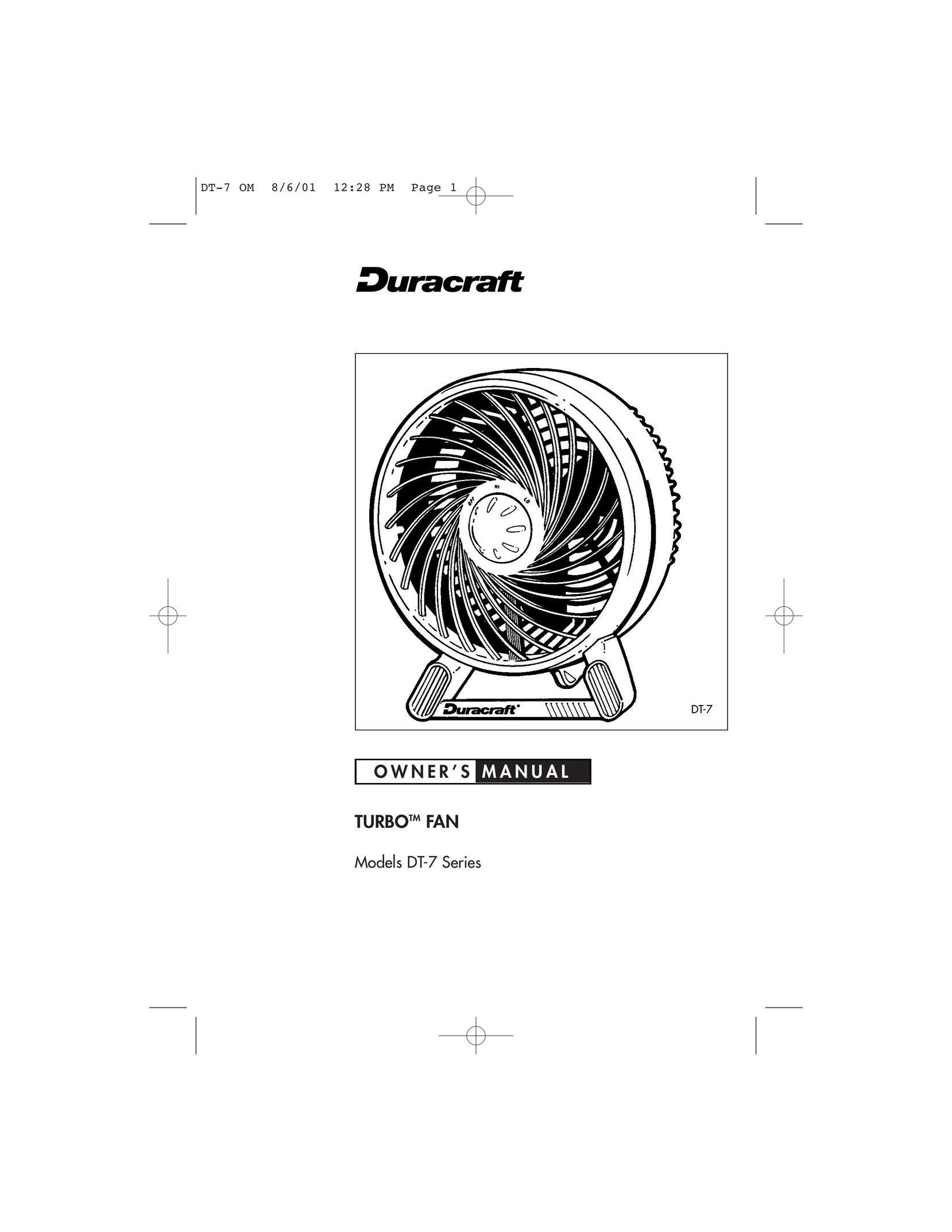 Duracraft pmnDT-7 Series Fan User Manual