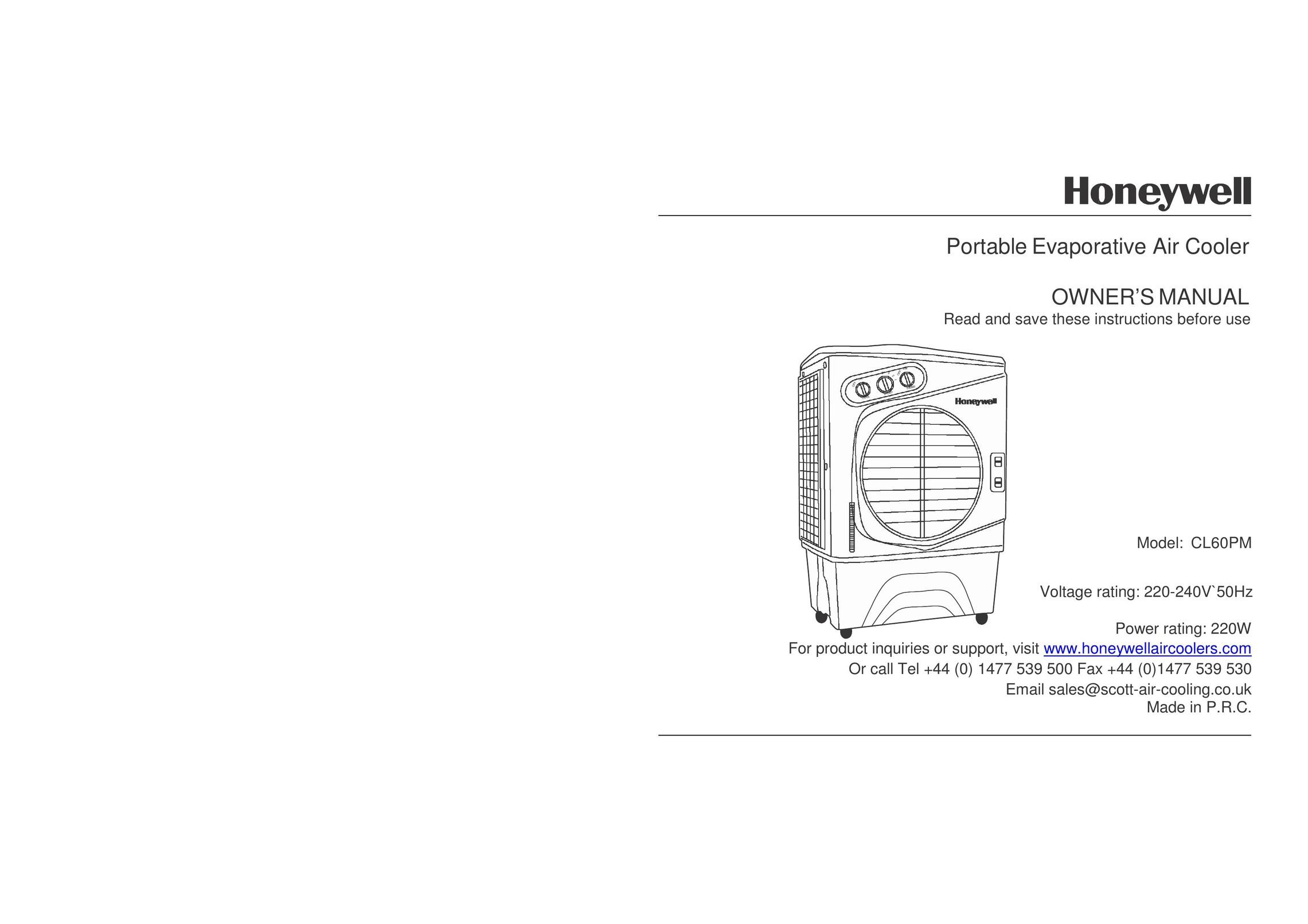 Honeywell CL60PM Fan User Manual