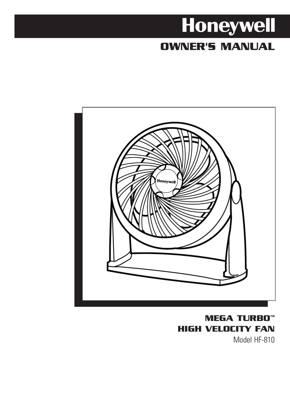 Honeywell HF-810 Fan User Manual