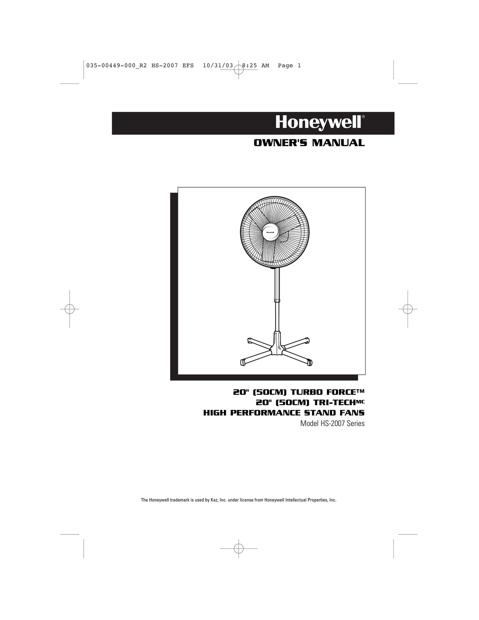 Honeywell HS-2007 Series Fan User Manual