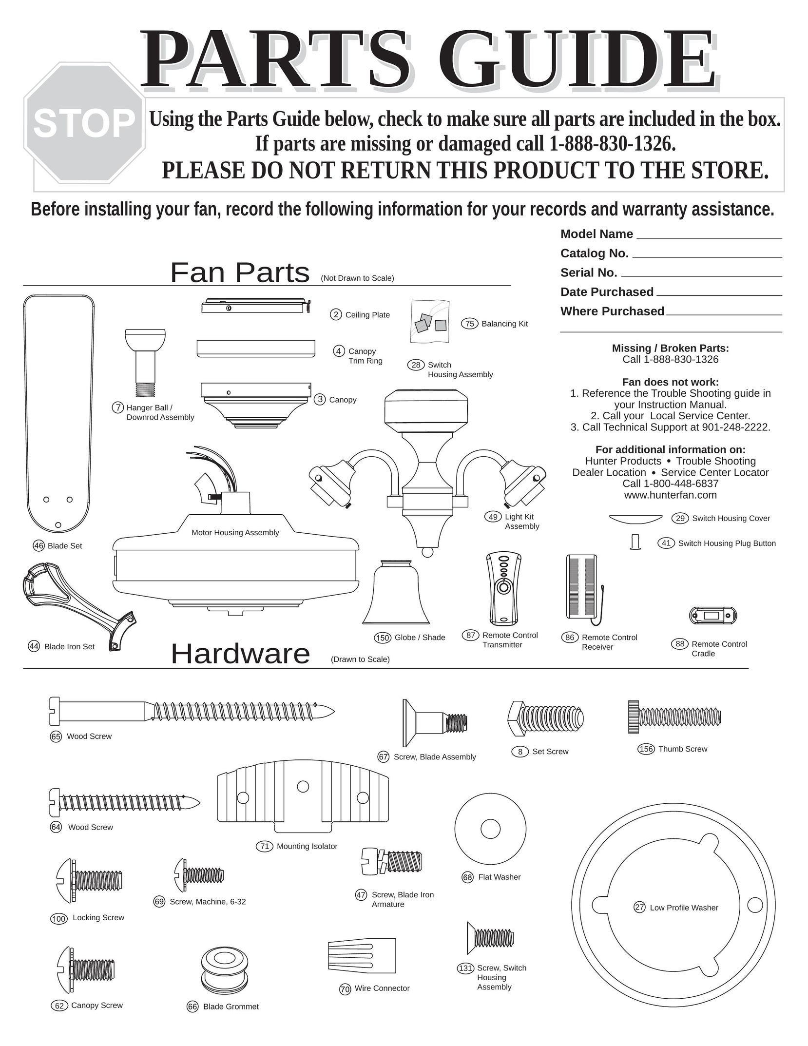 Hunter Fan 20345 Fan User Manual