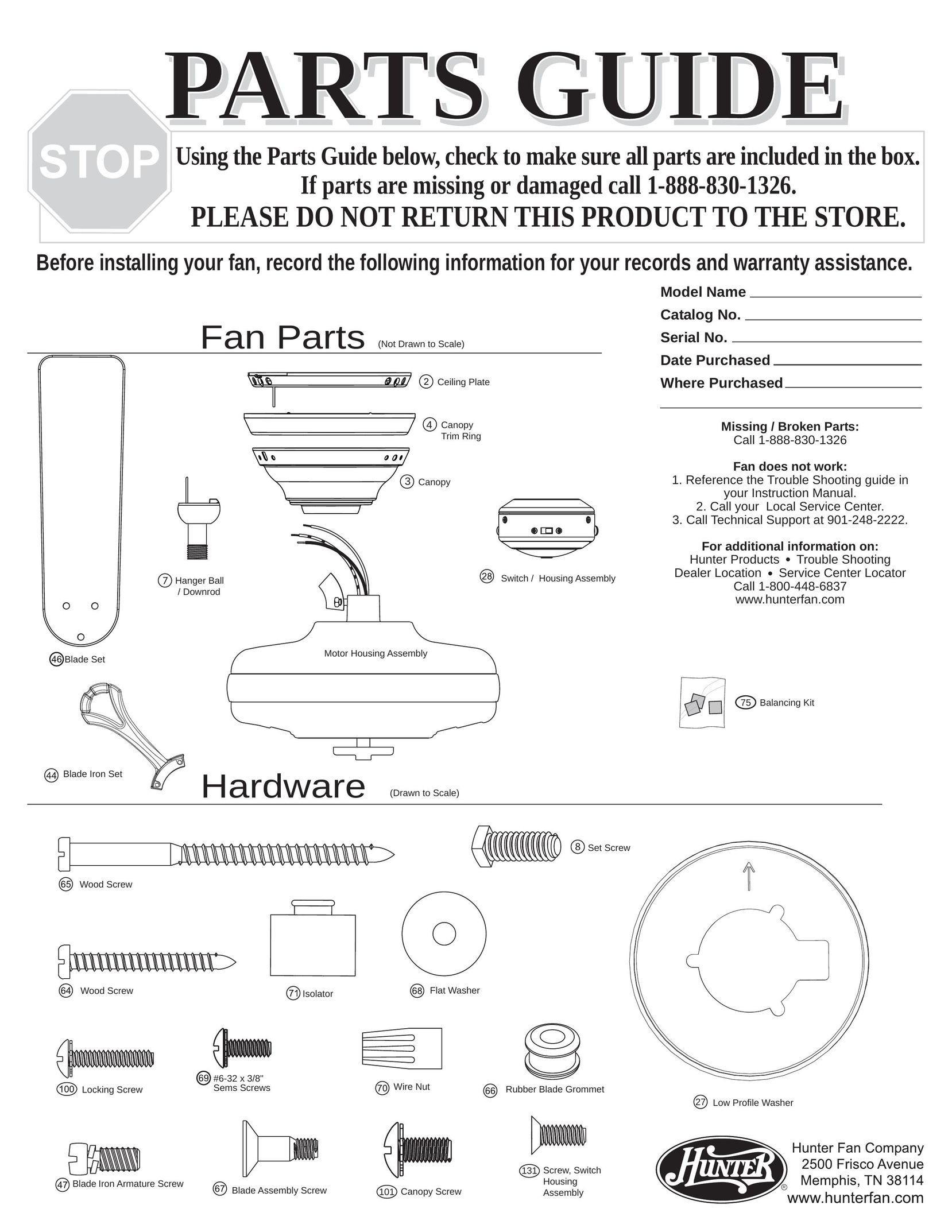 Hunter Fan 20511 Fan User Manual
