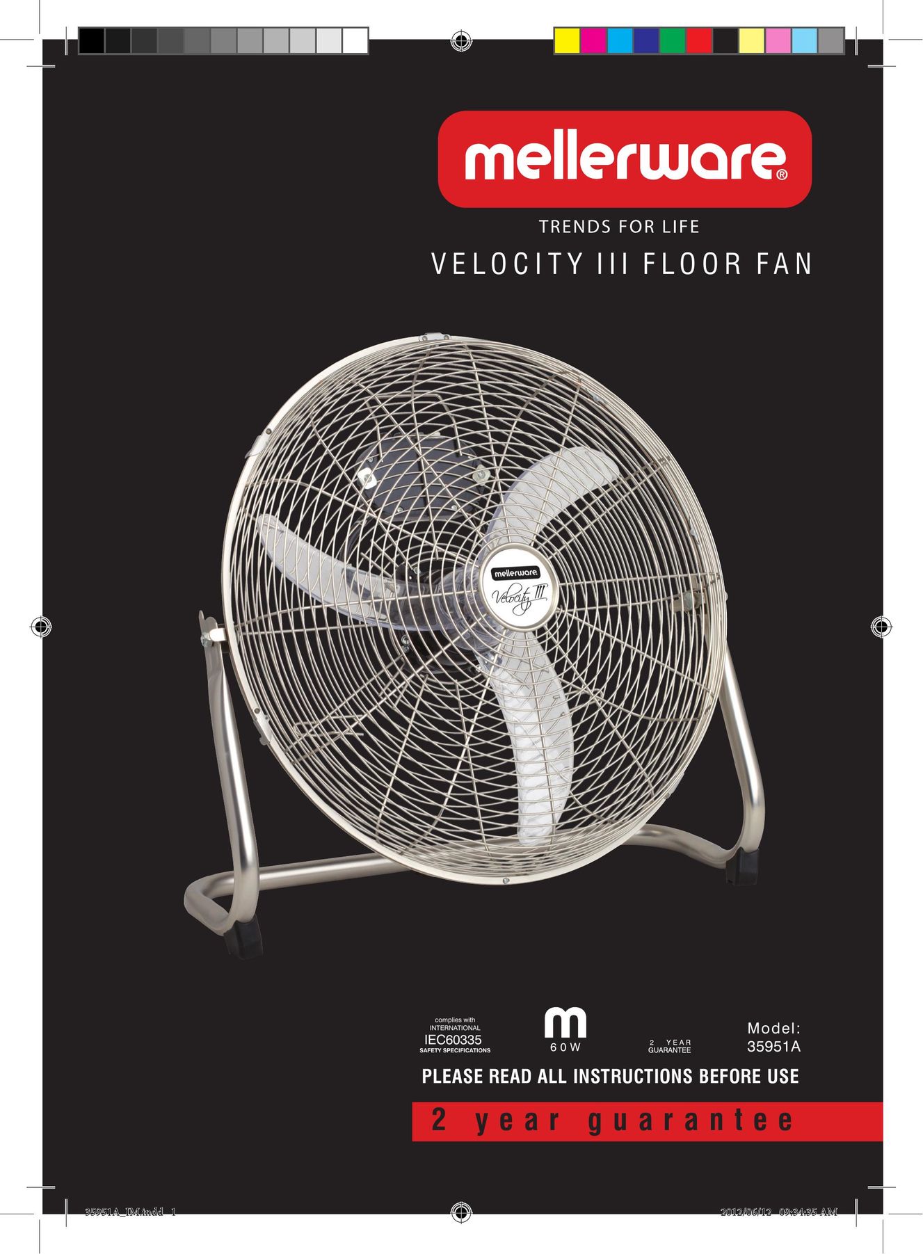 Mellerware 35951A Fan User Manual