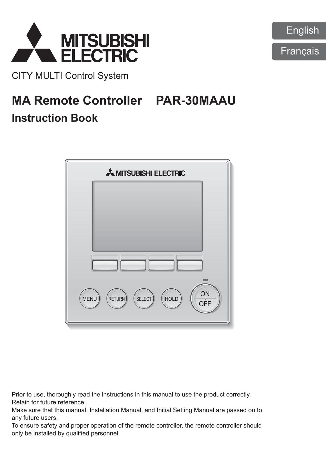 Mitsubishi Electronics PAR-30MAAU Fan User Manual