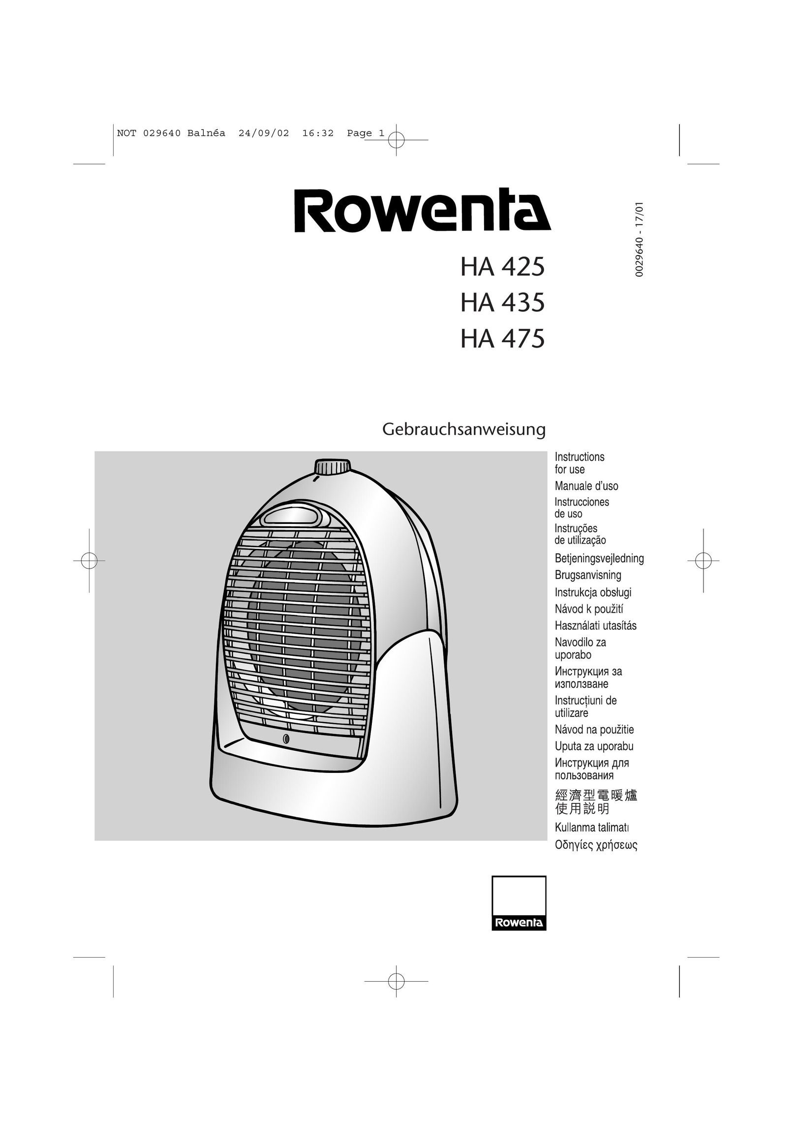 Rowenta HA 435 Fan User Manual