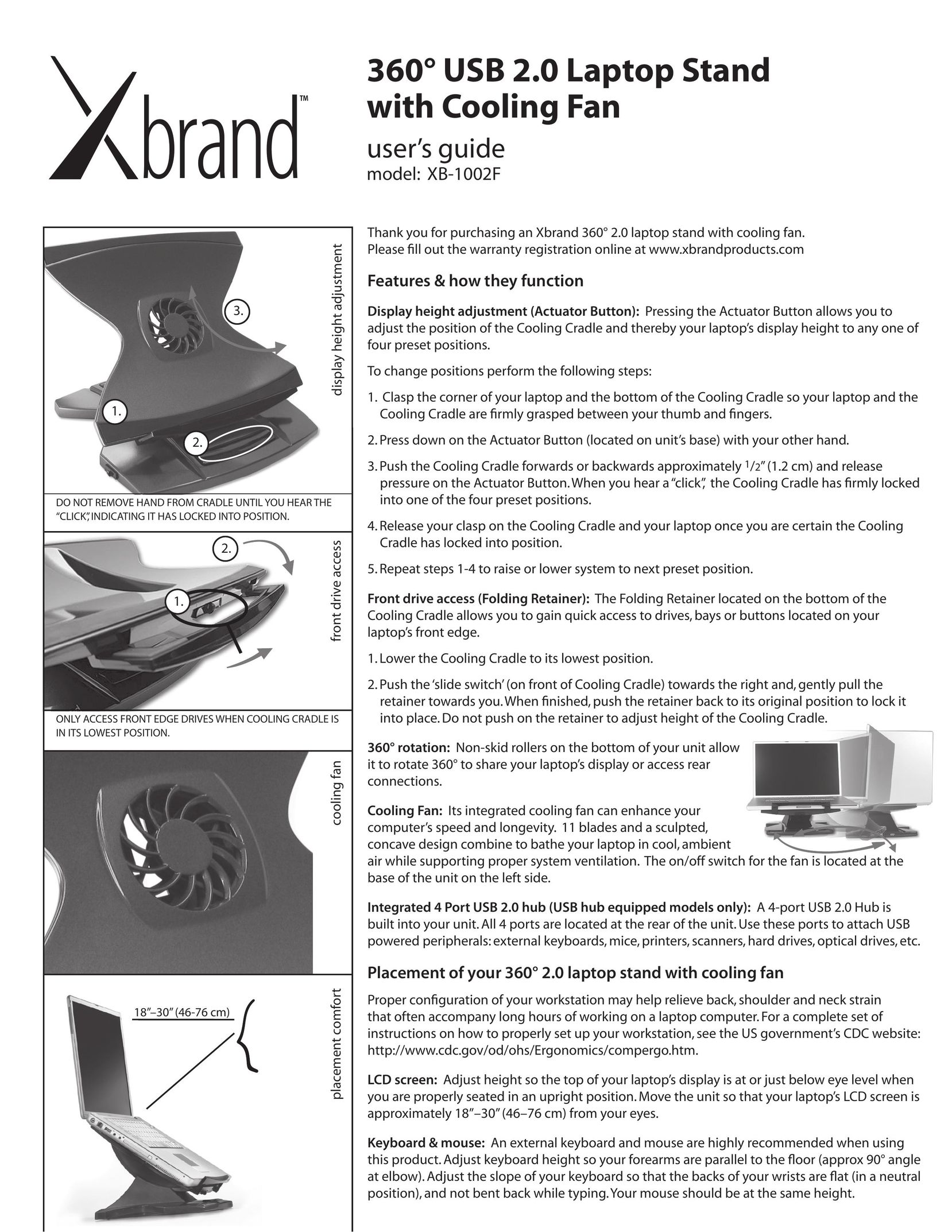 Xbrand XB-1002F Fan User Manual