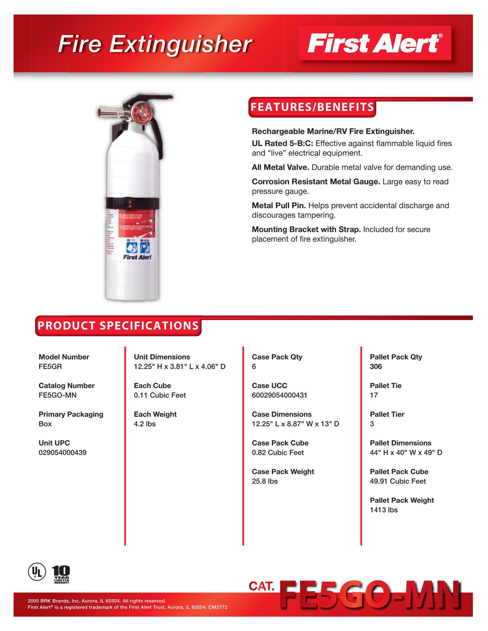 BRK electronic FE5GO-MN Fire Extinguisher User Manual