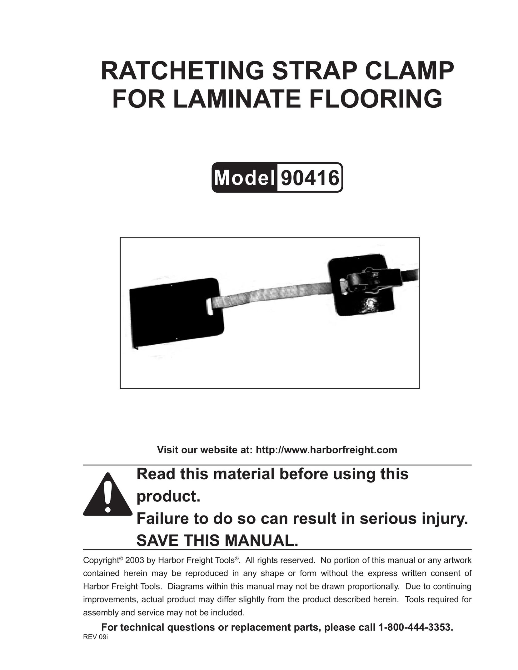 Harbor Freight Tools 90416 Flooring User Manual