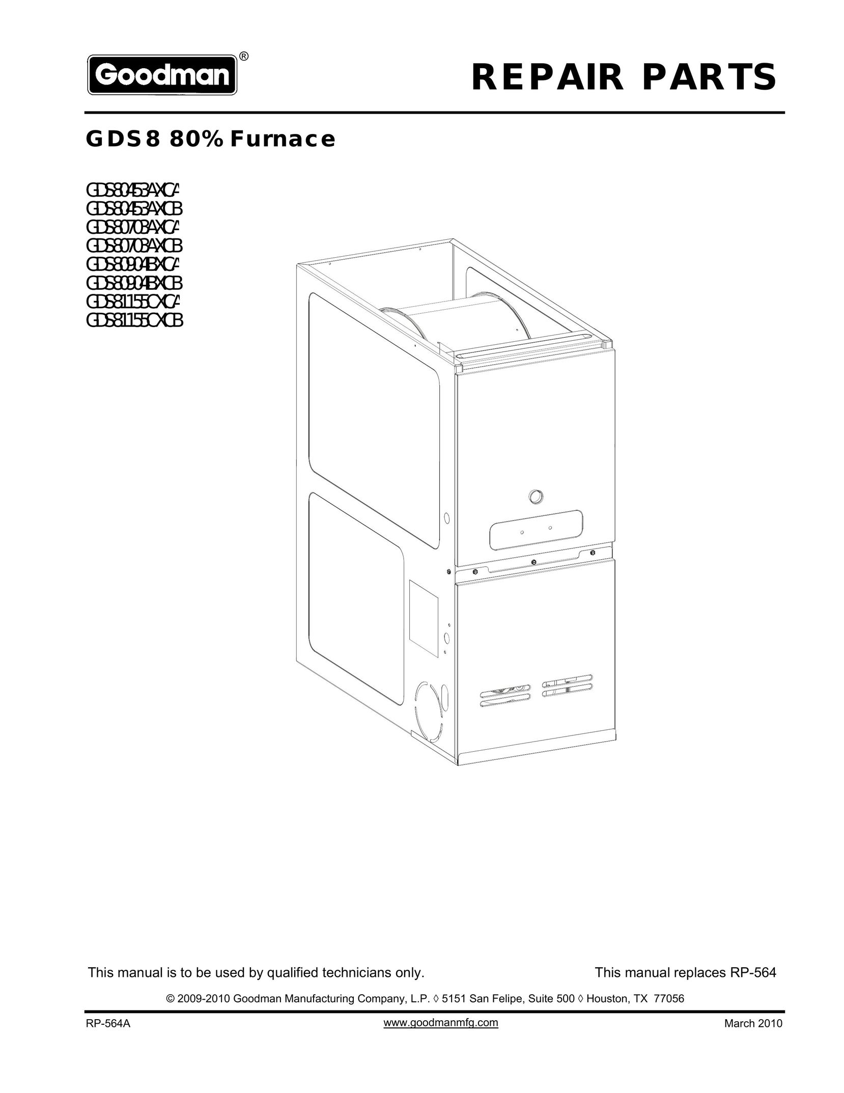 Goodman Mfg GDS80703AXCA Furnace User Manual