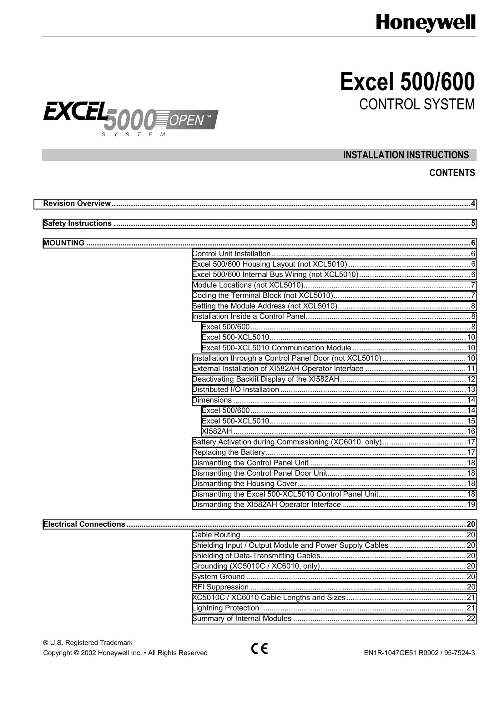 Honeywell 500-XCL5010 Furnace User Manual