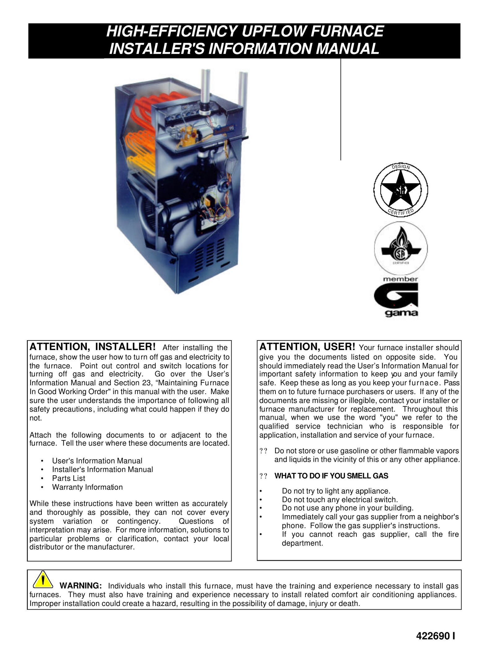 HP (Hewlett-Packard) 422690 I Furnace User Manual