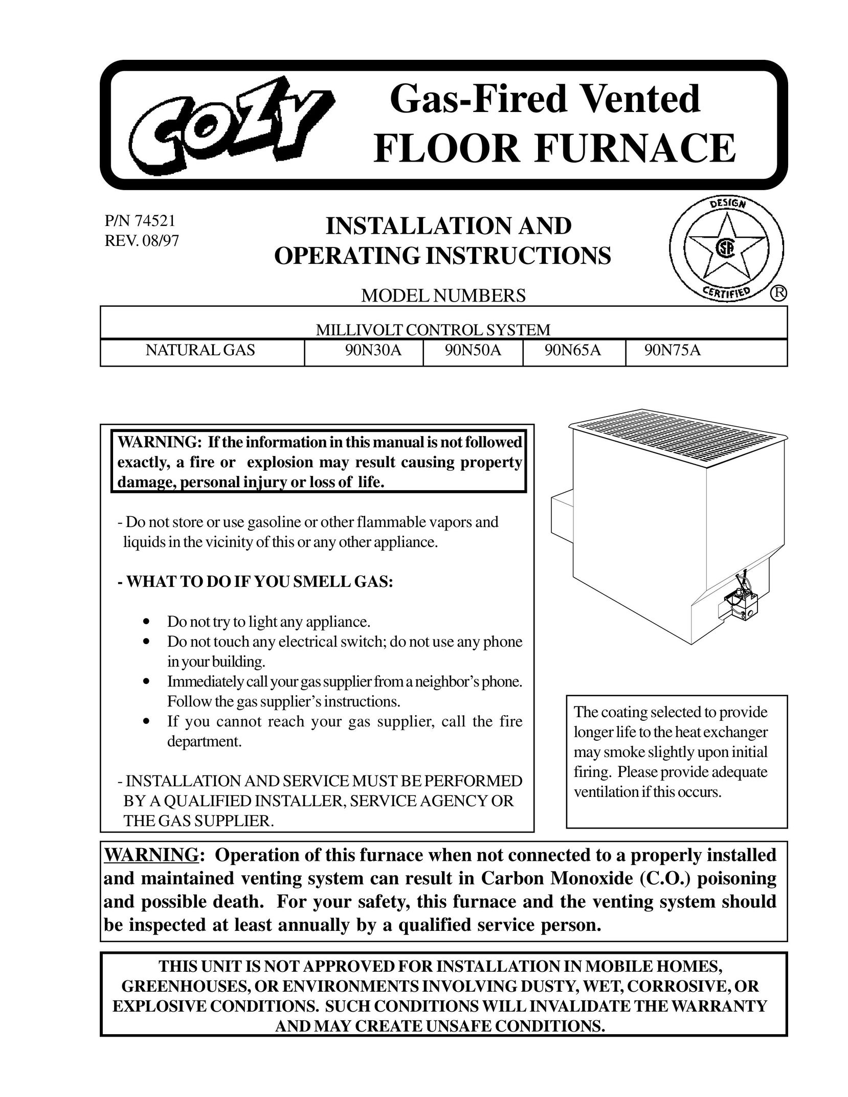 Louisville Tin and Stove 90N30A Furnace User Manual