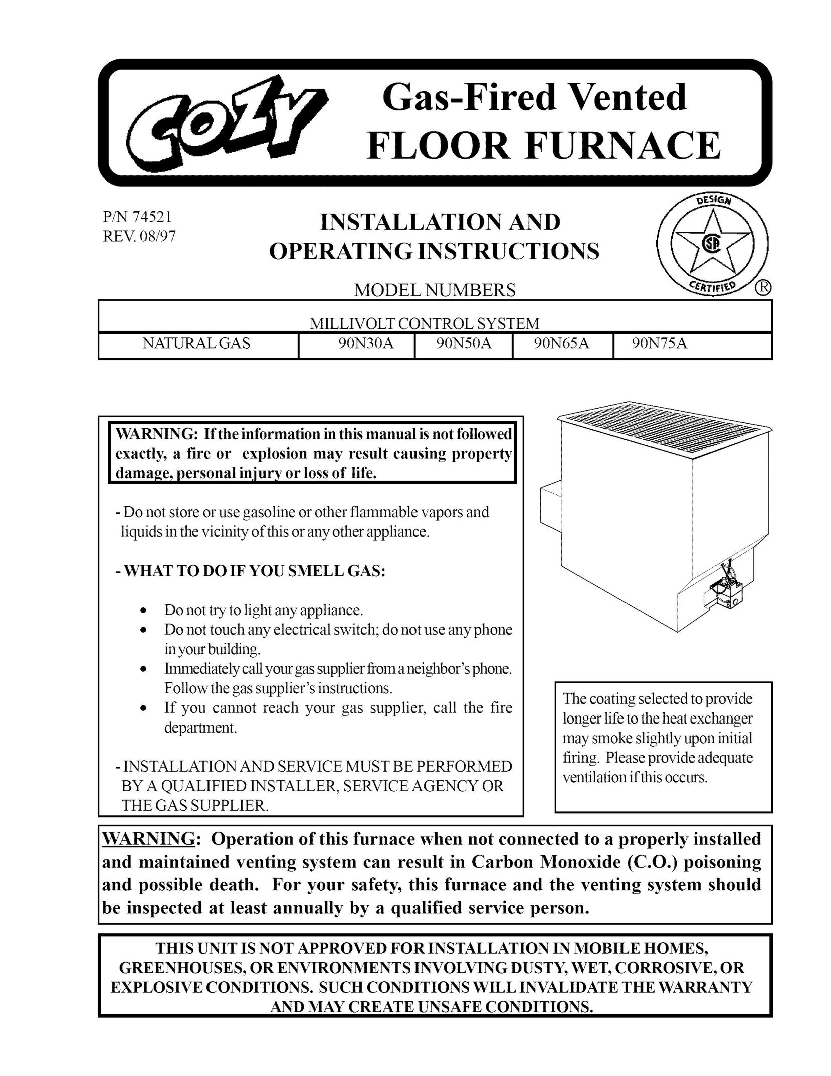 Louisville Tin and Stove 90N65A Furnace User Manual