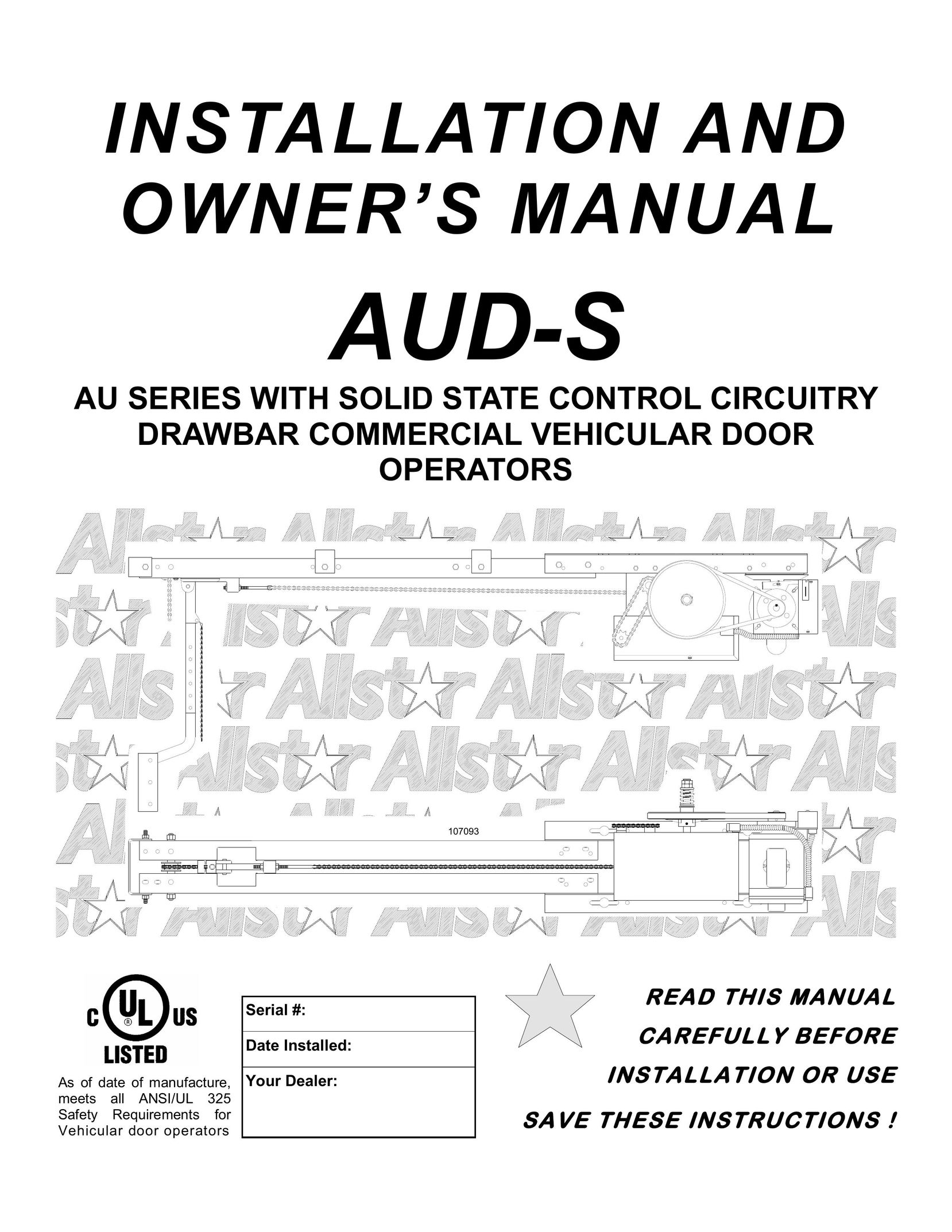 Audi AUD-S Garage Door Opener User Manual