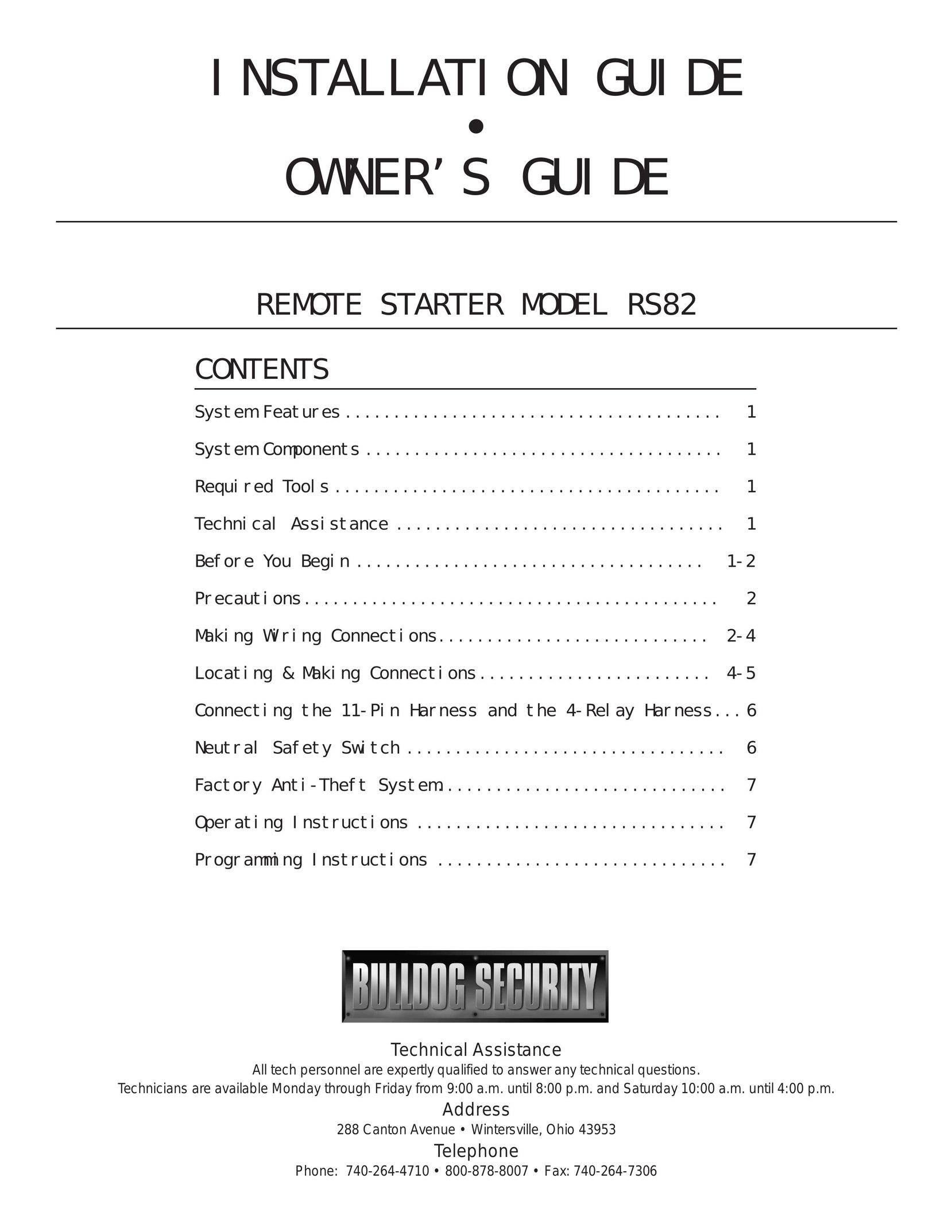 Bulldog Security RS82 Garage Door Opener User Manual
