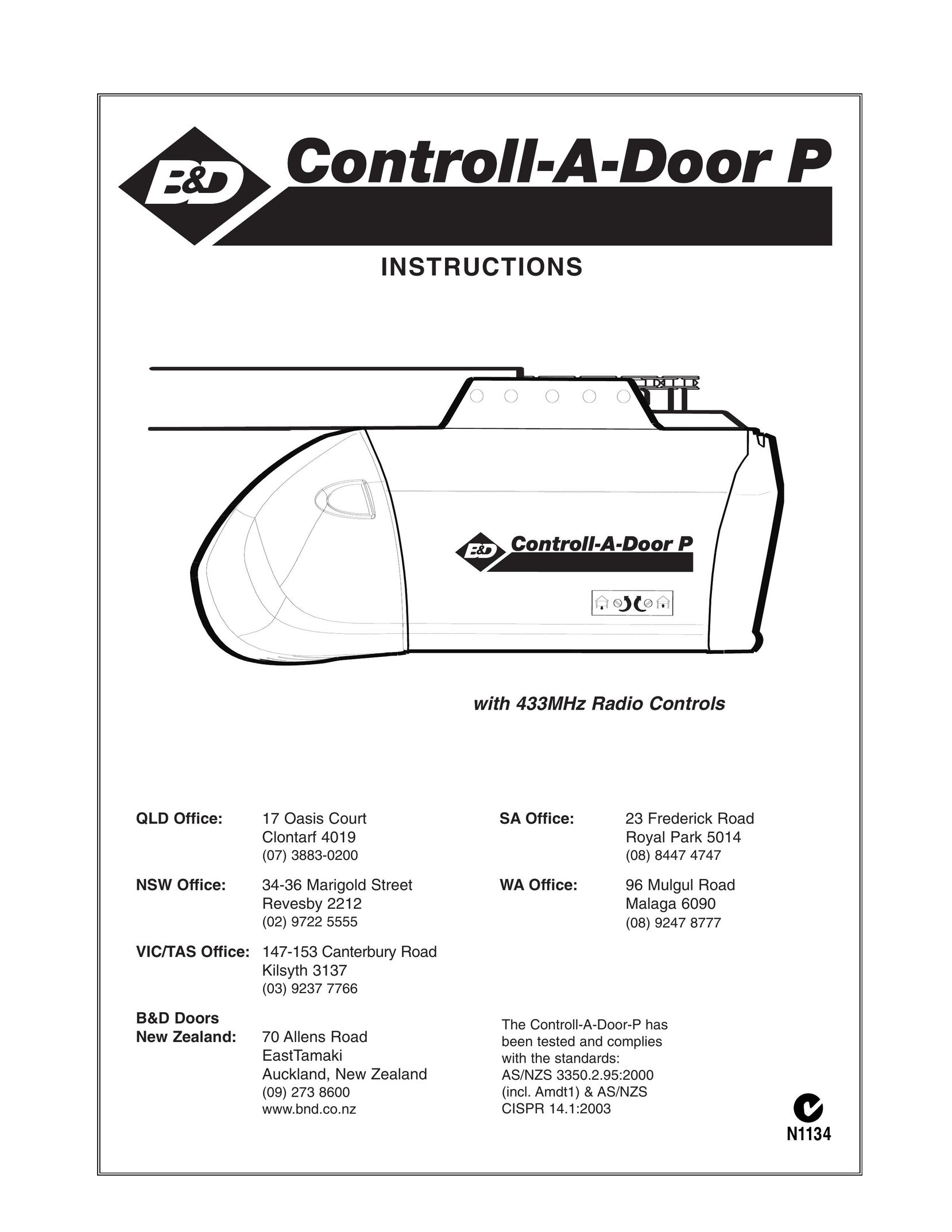 Chamberlain 1145jg Garage Door Opener User Manual