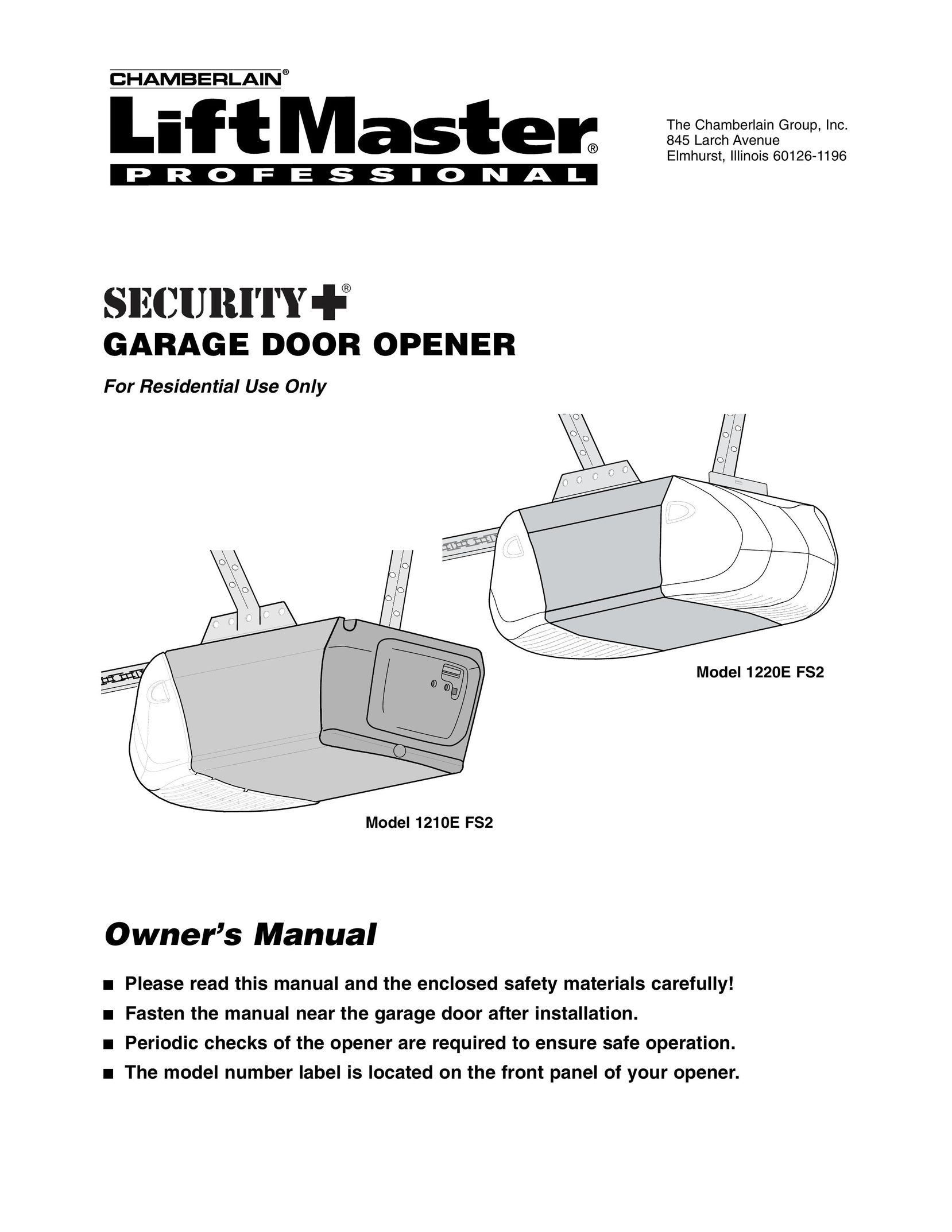 Chamberlain 1220E FS2 Garage Door Opener User Manual