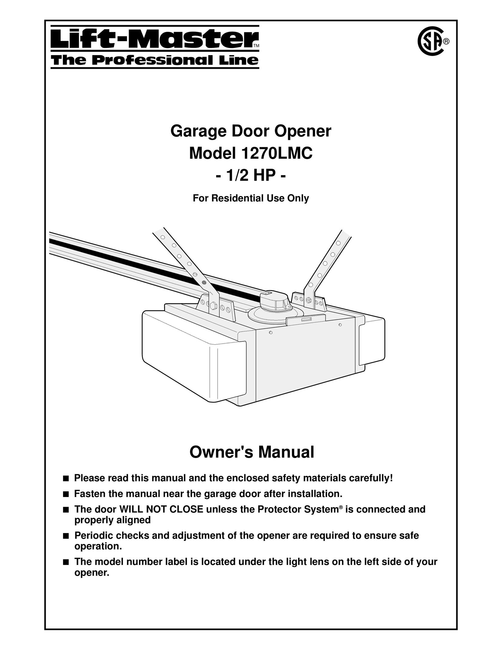 Chamberlain 1270LMC Garage Door Opener User Manual