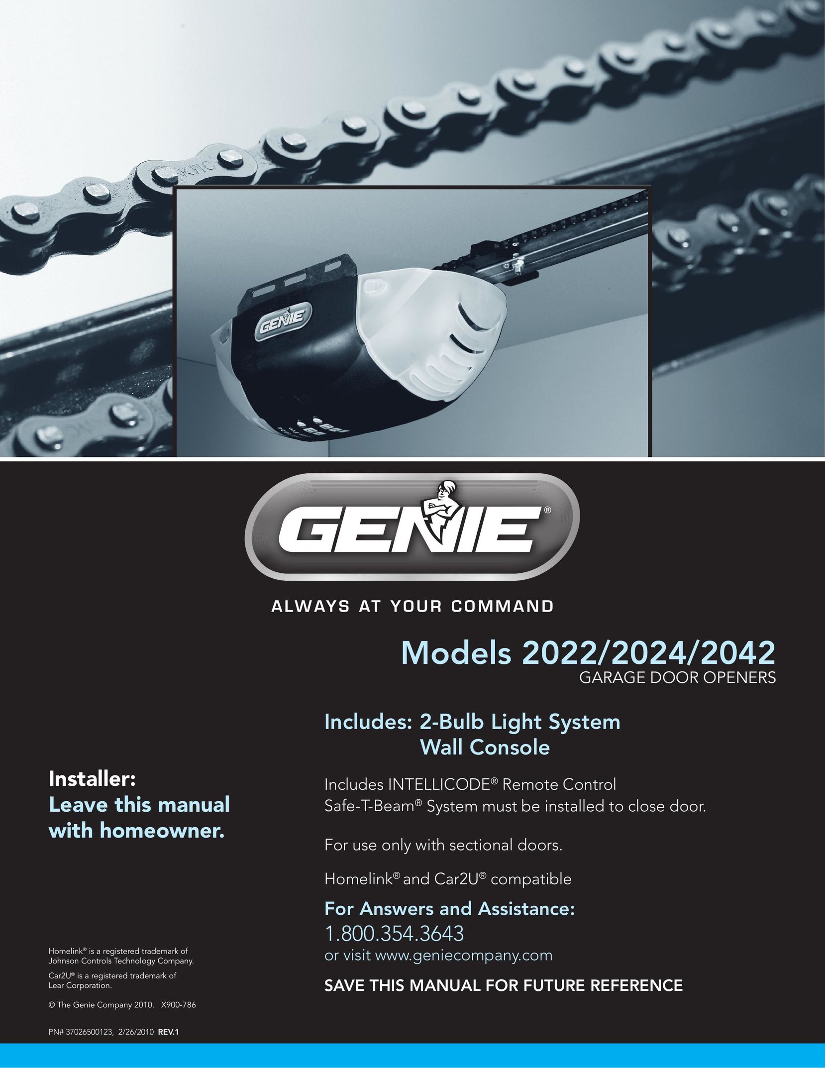 Genie 2042 Garage Door Opener User Manual