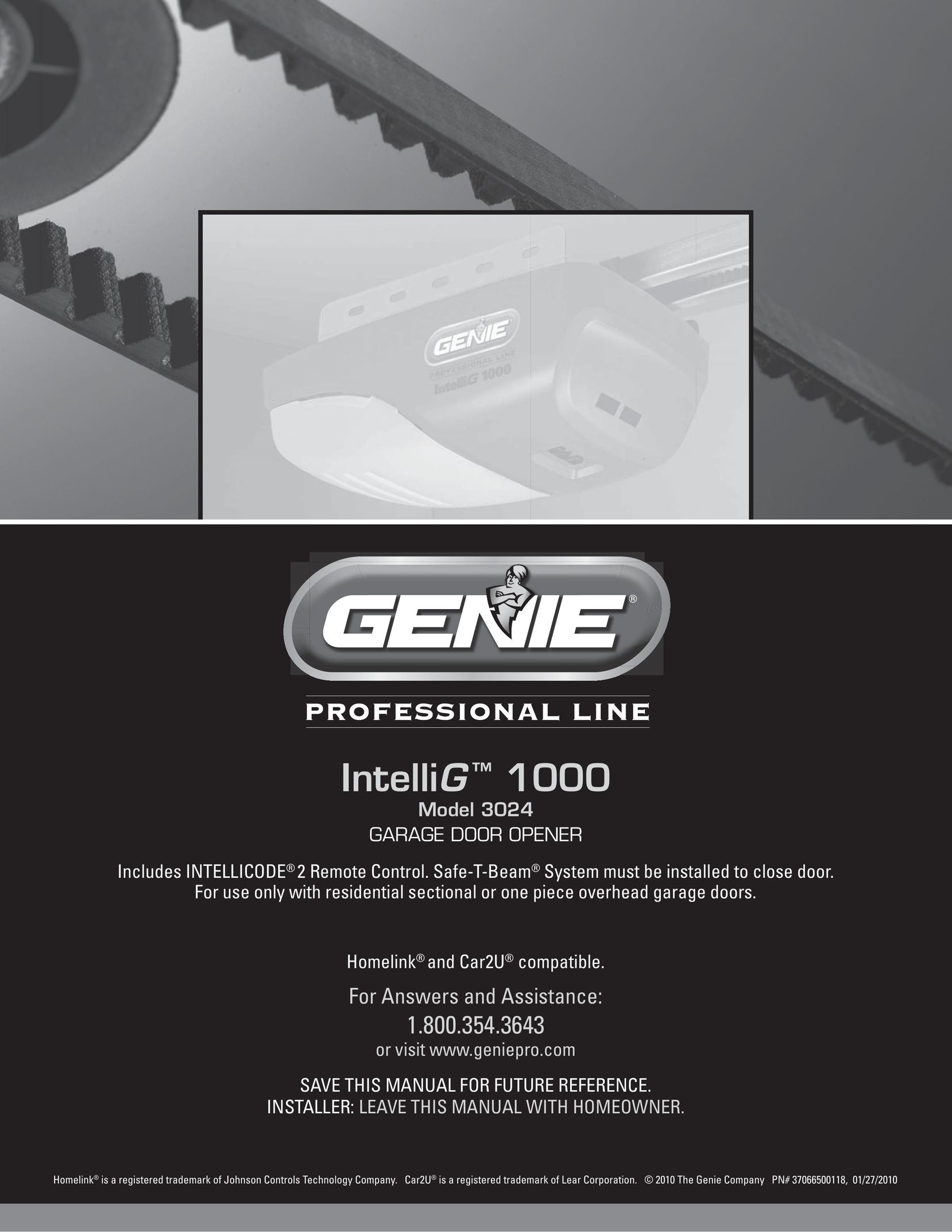 Genie 3024 Garage Door Opener User Manual