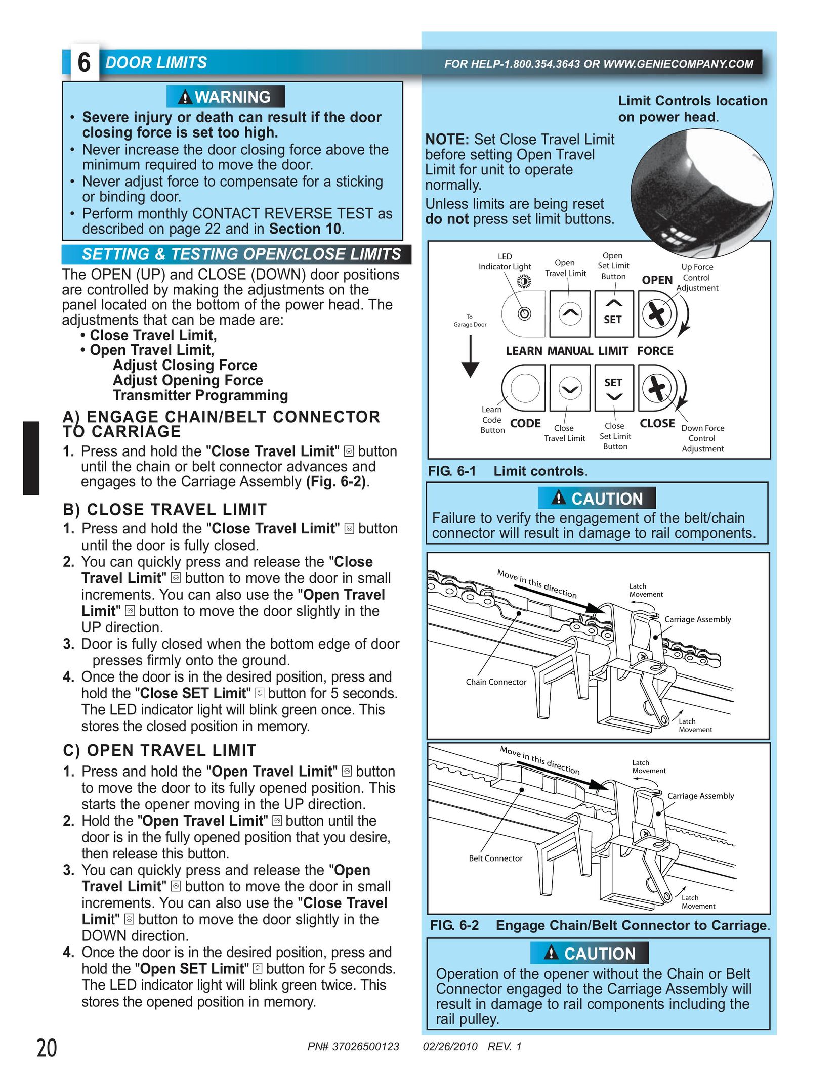 Genie 37026500123 Garage Door Opener User Manual