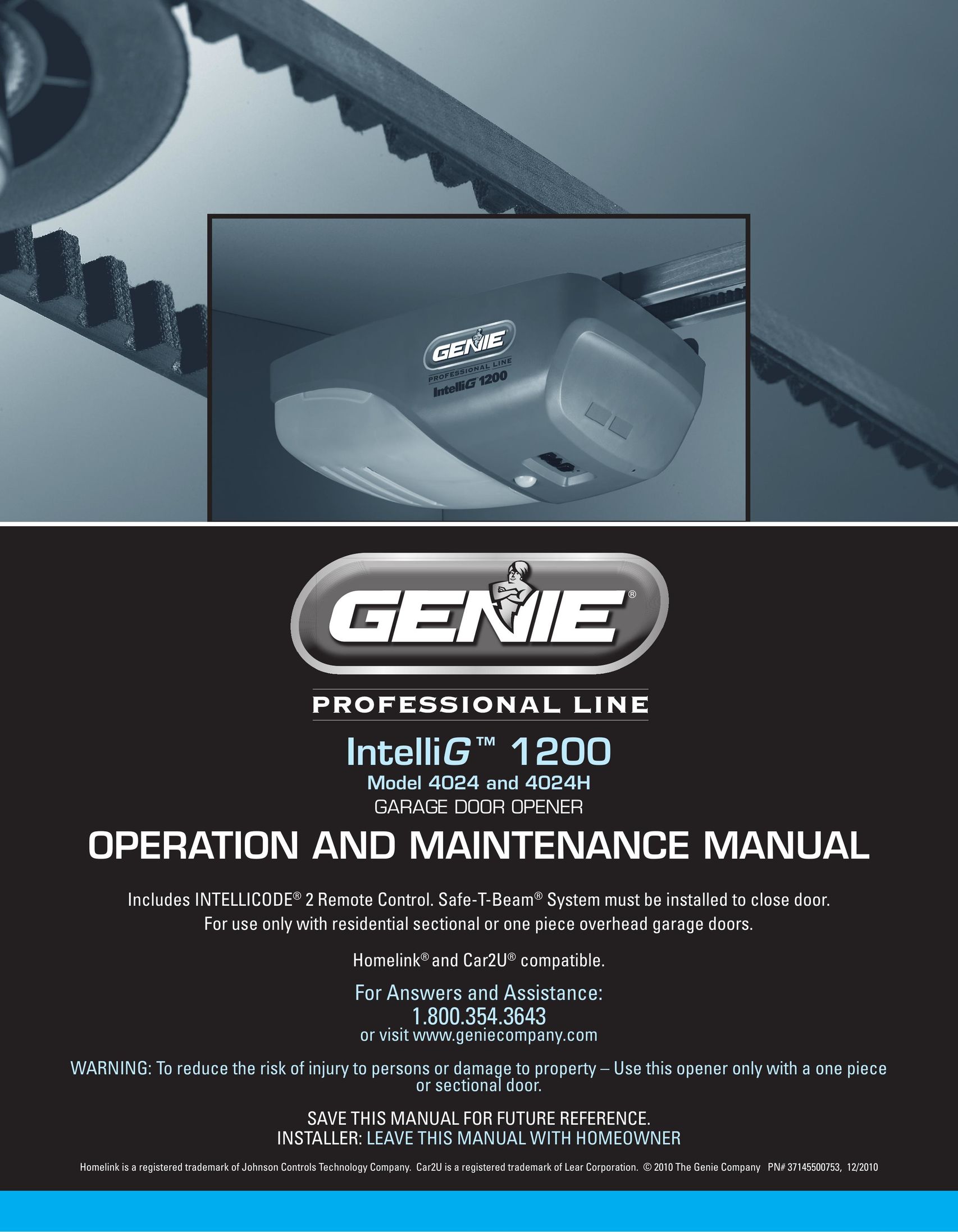 Genie 4024 Garage Door Opener User Manual