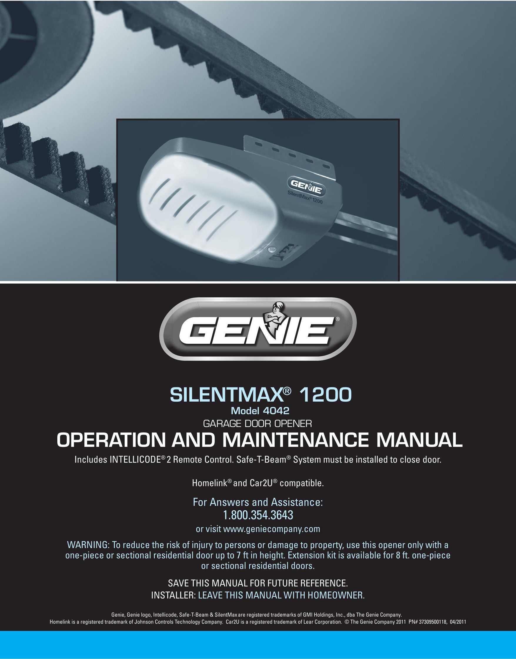 Genie 4042 Garage Door Opener User Manual