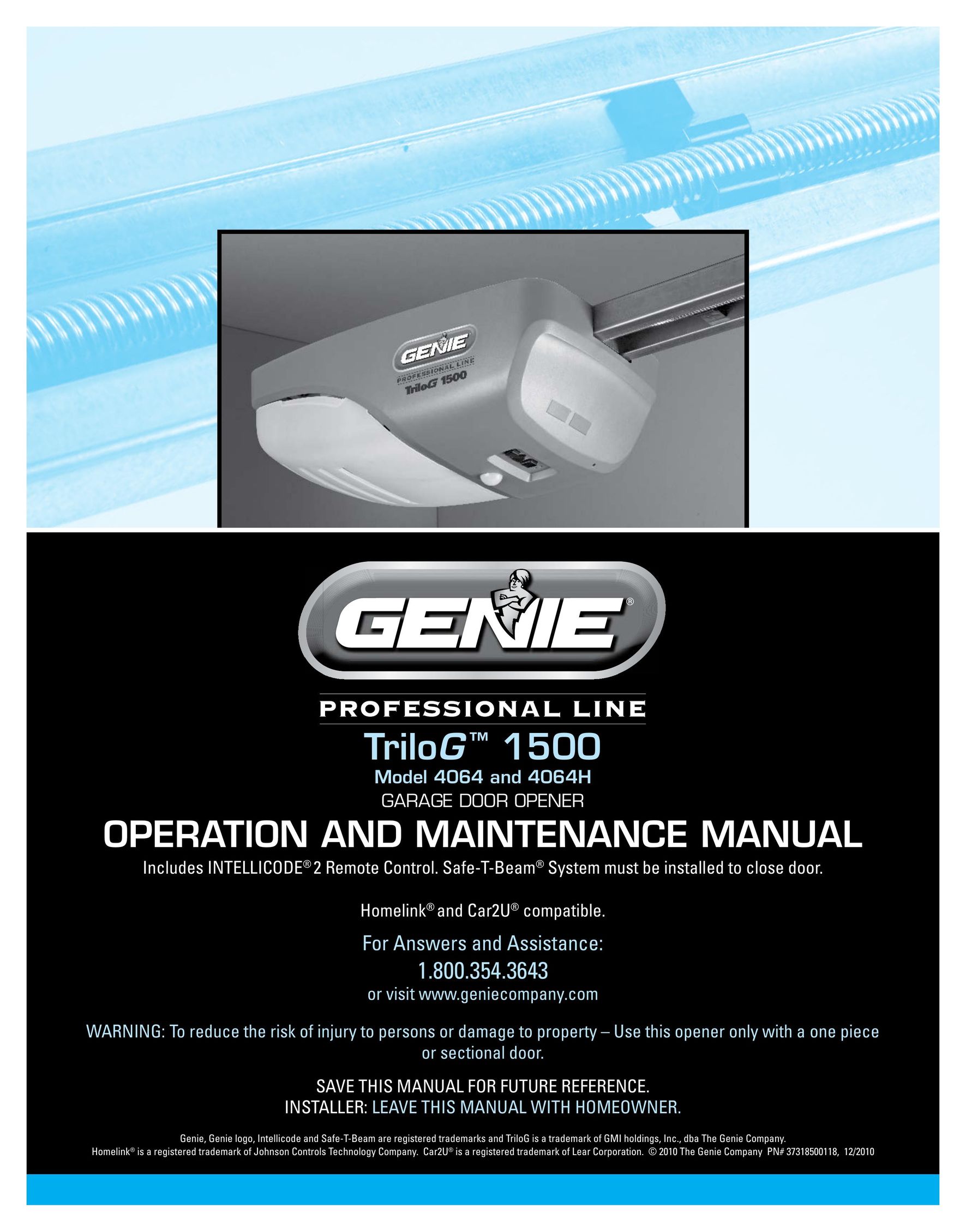 Genie 4064 Garage Door Opener User Manual