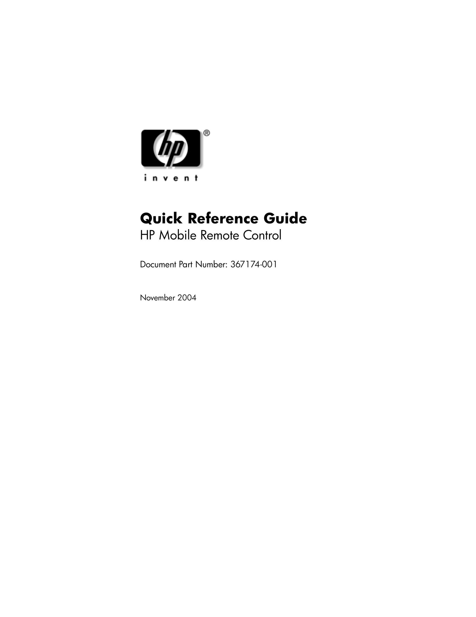 HP (Hewlett-Packard) 367174-001 Garage Door Opener User Manual