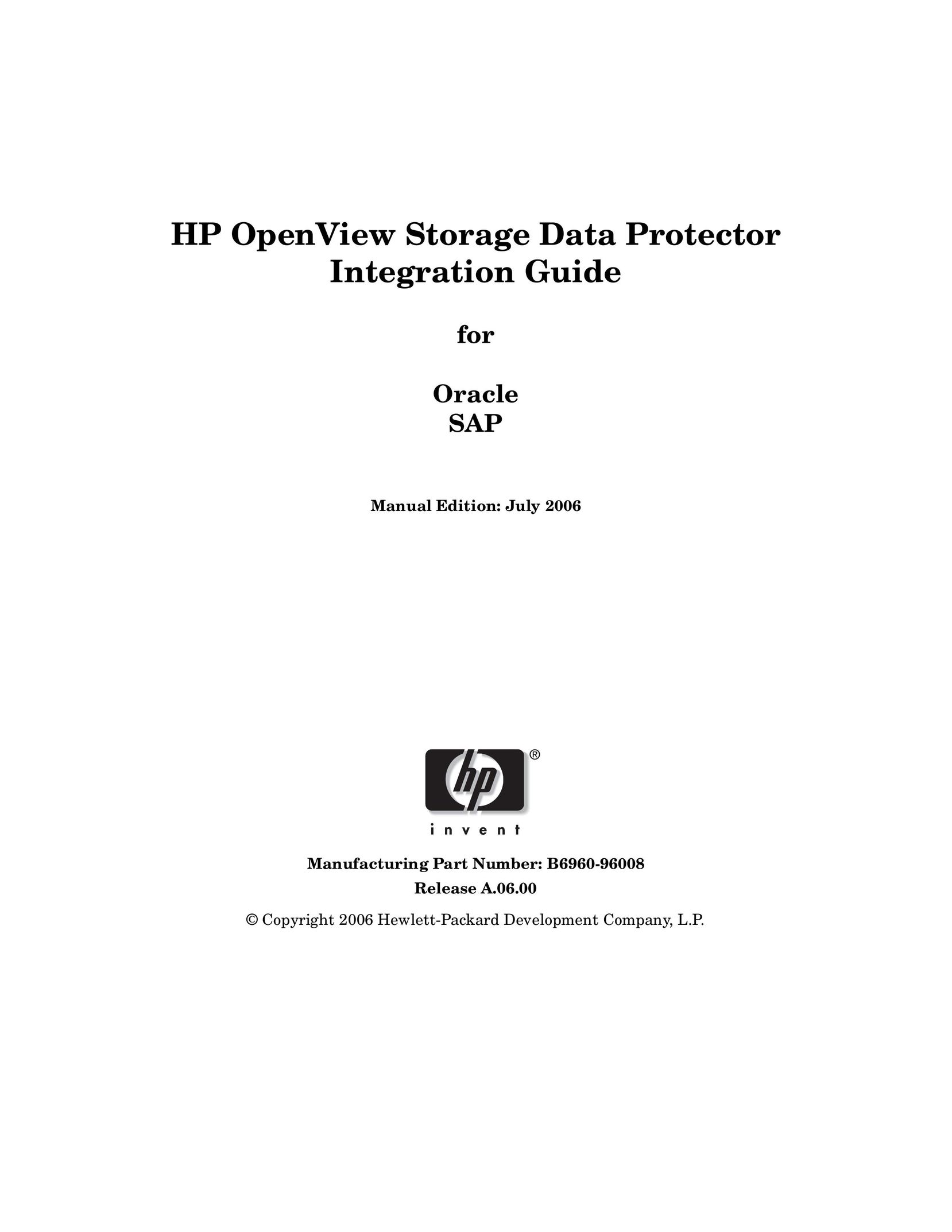 HP (Hewlett-Packard) B6960-96008 Garage Door Opener User Manual