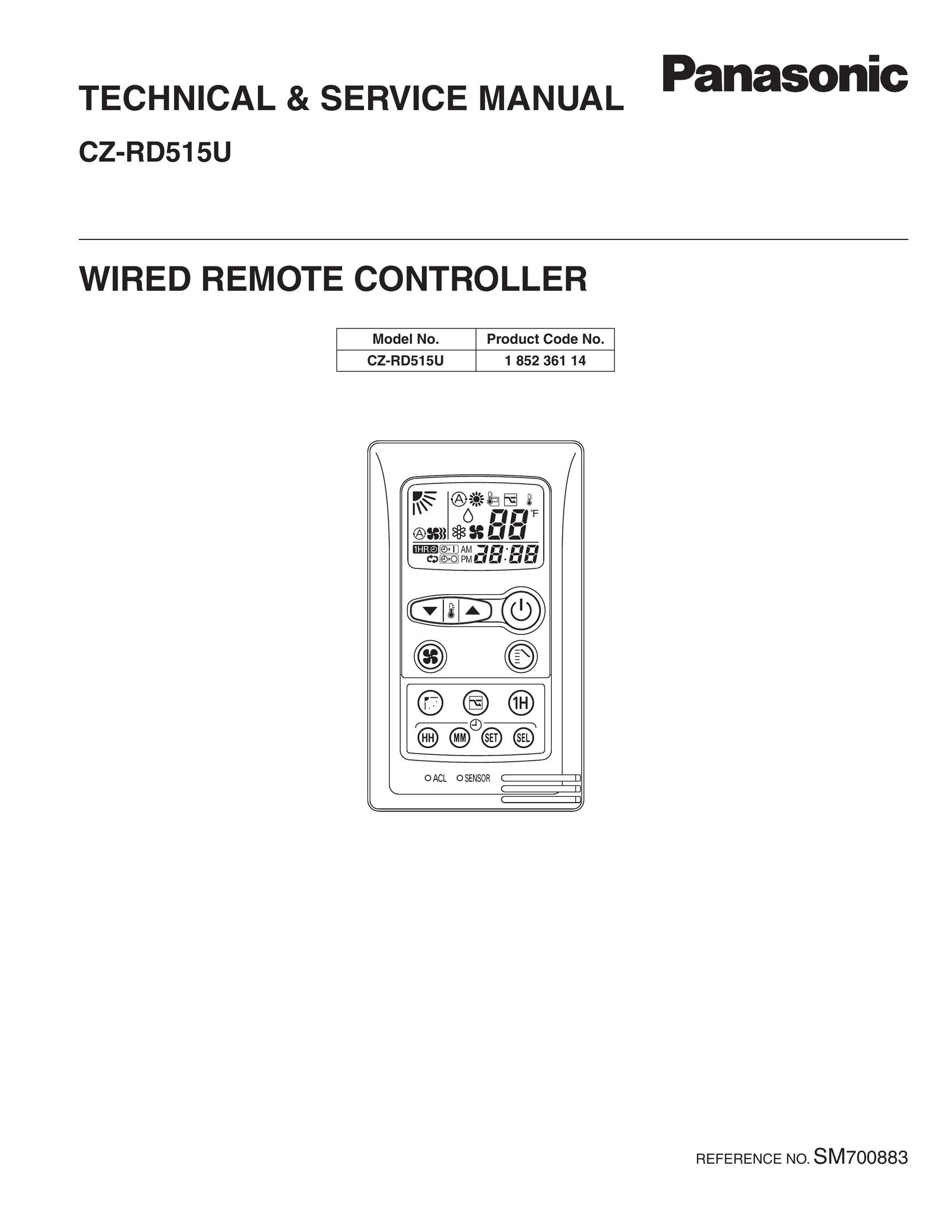 Panasonic CZ-RD515U Garage Door Opener User Manual