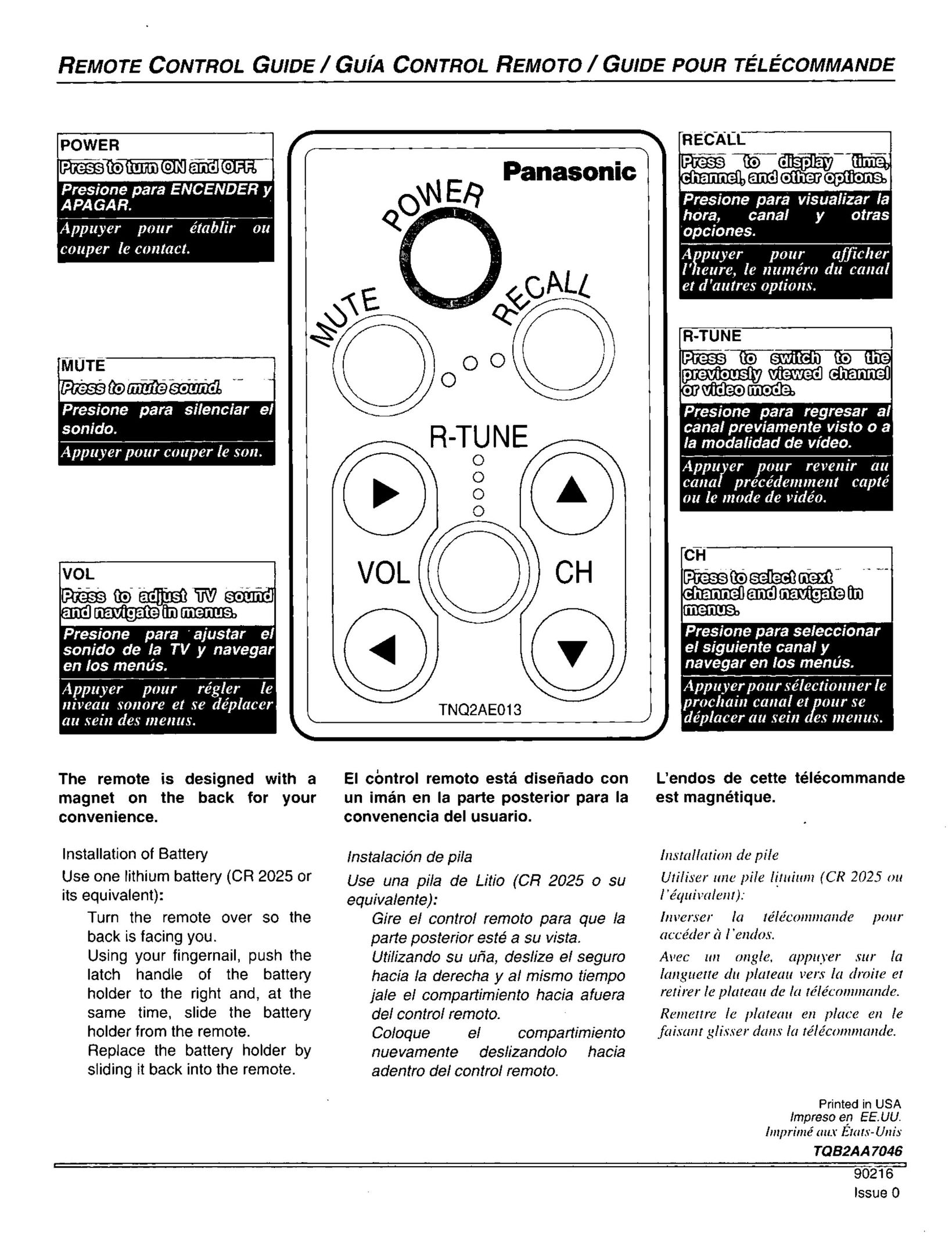 Panasonic TNQ2AE013 Garage Door Opener User Manual