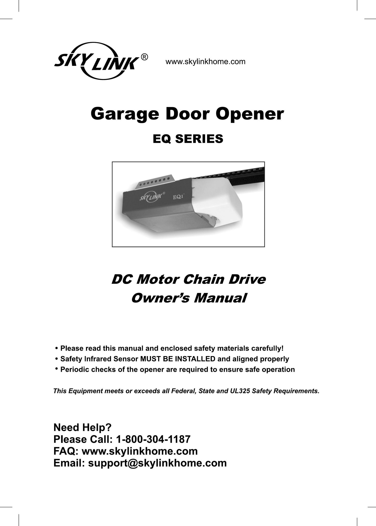 SkyLink EQ Garage Door Opener User Manual