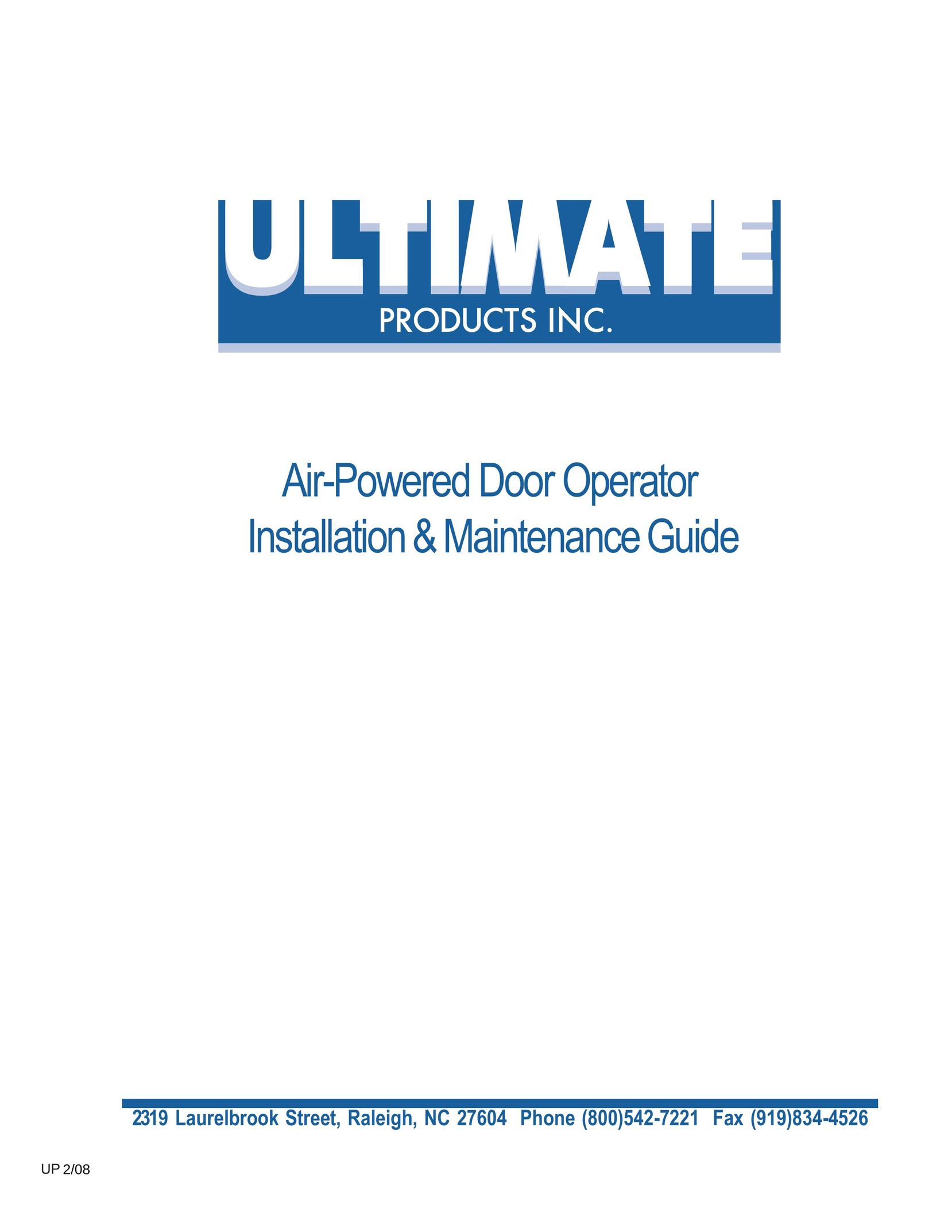 Ultimate Products UP-206 Garage Door Opener User Manual