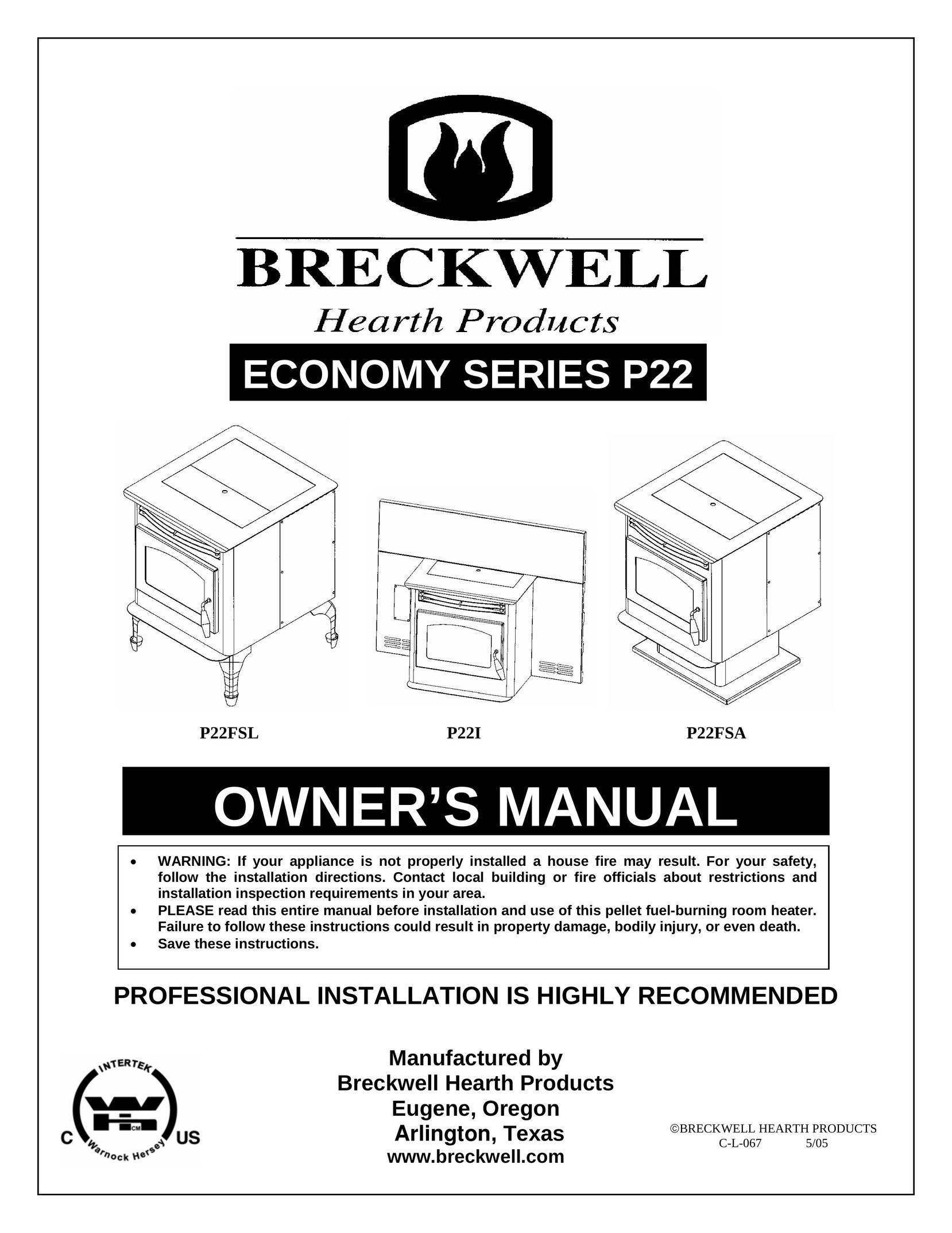 Breckwell P22FSA Gas Heater User Manual