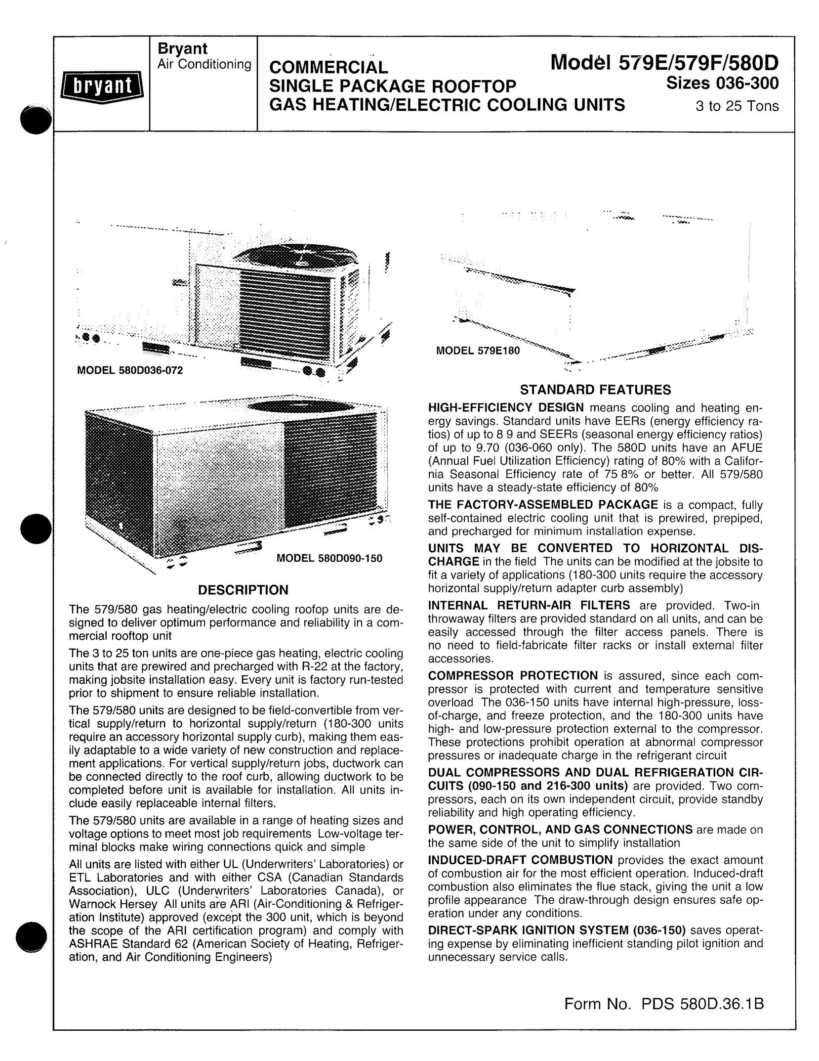 Bryant 579E Gas Heater User Manual