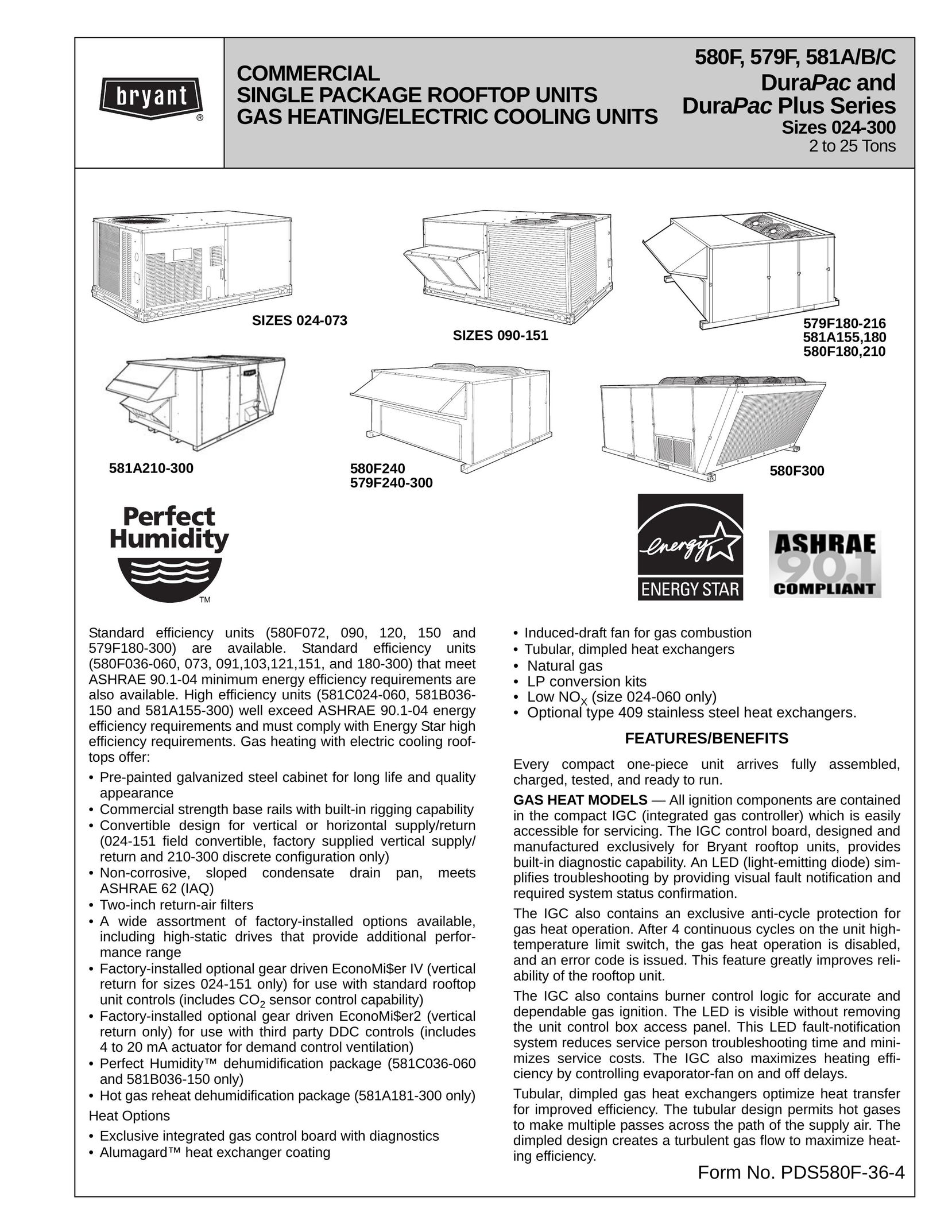 Bryant 581A Gas Heater User Manual