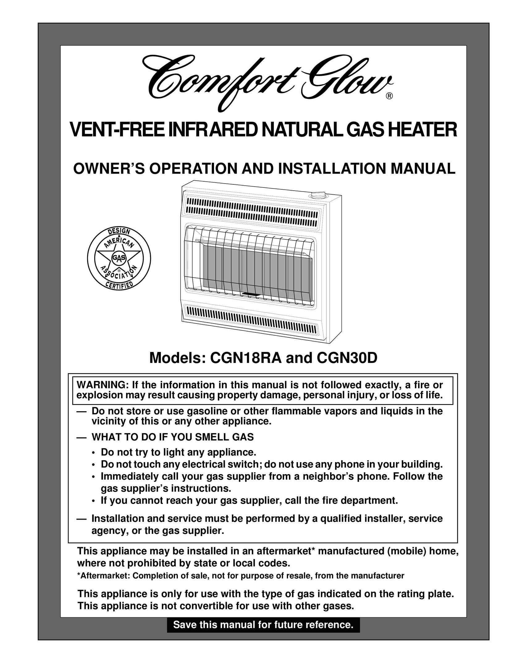 Desa CGN18RA Gas Heater User Manual