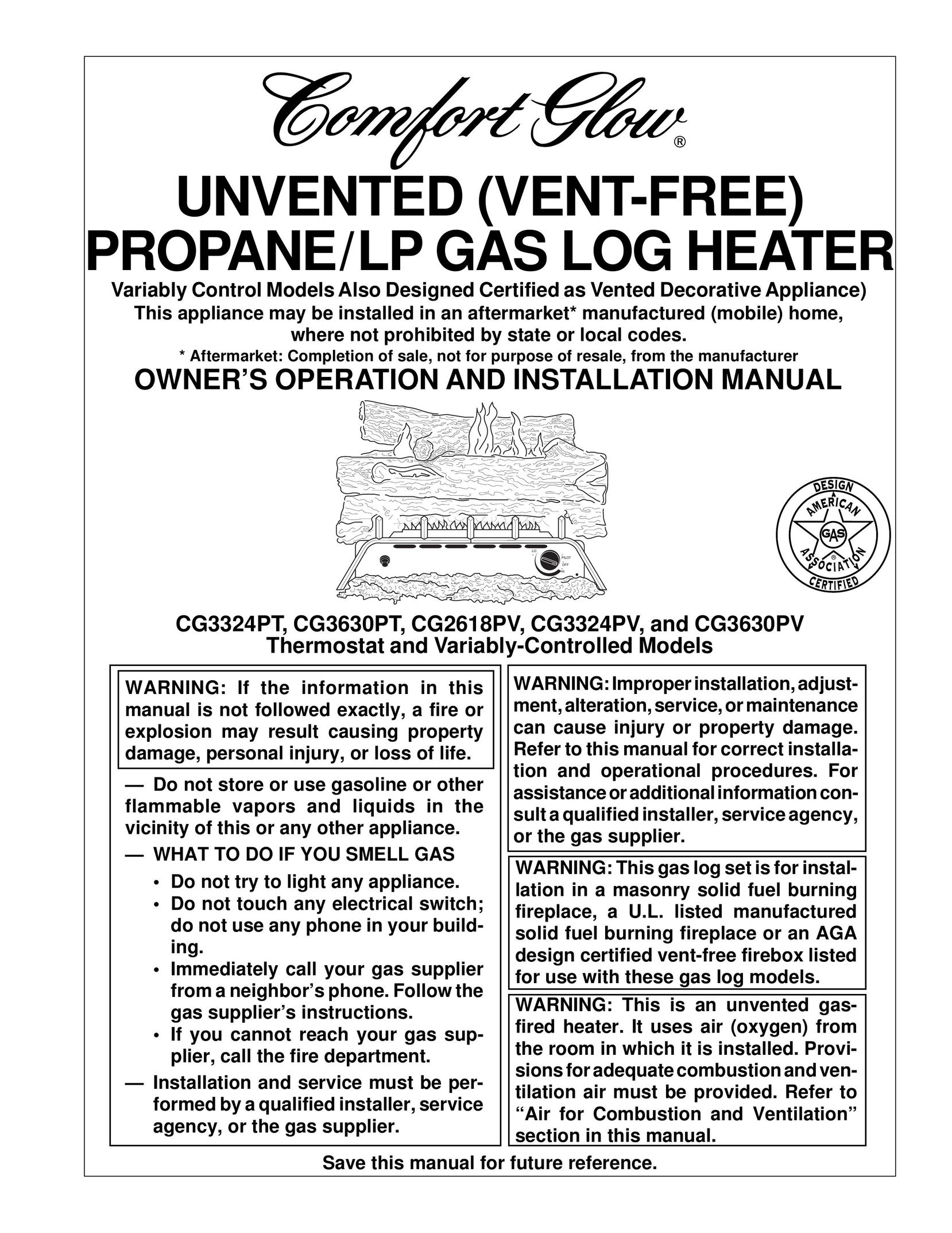 Desa Tech CG3324PV Gas Heater User Manual