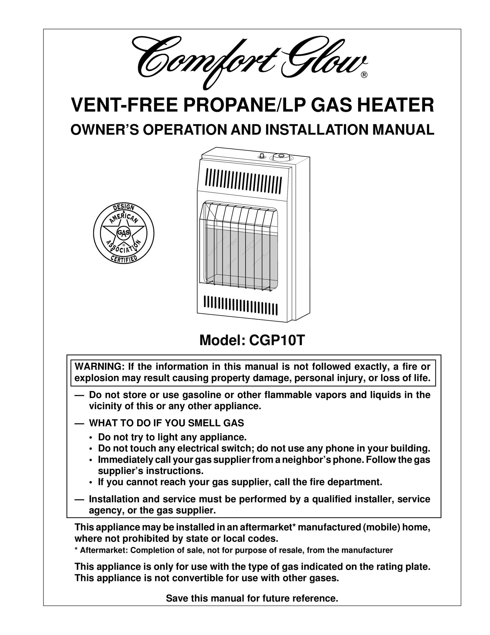 Desa Tech CGP10T Gas Heater User Manual