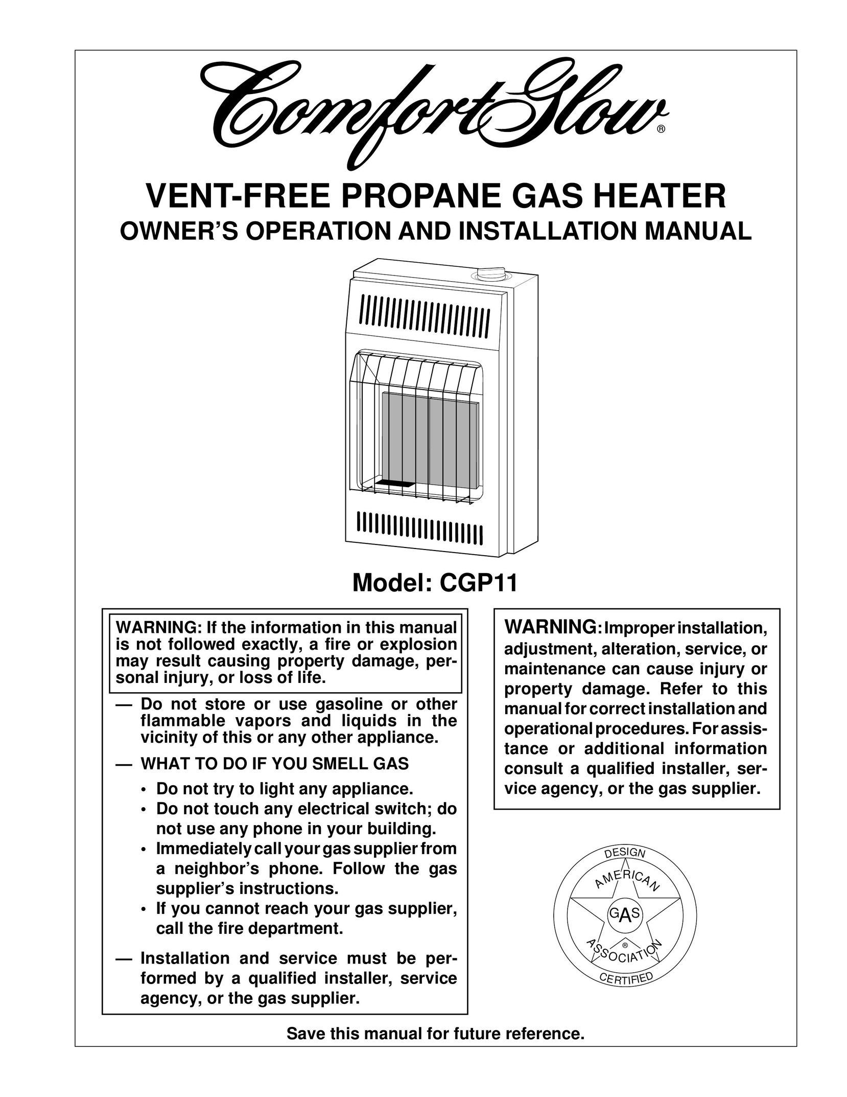 Desa Tech CGP11 Gas Heater User Manual