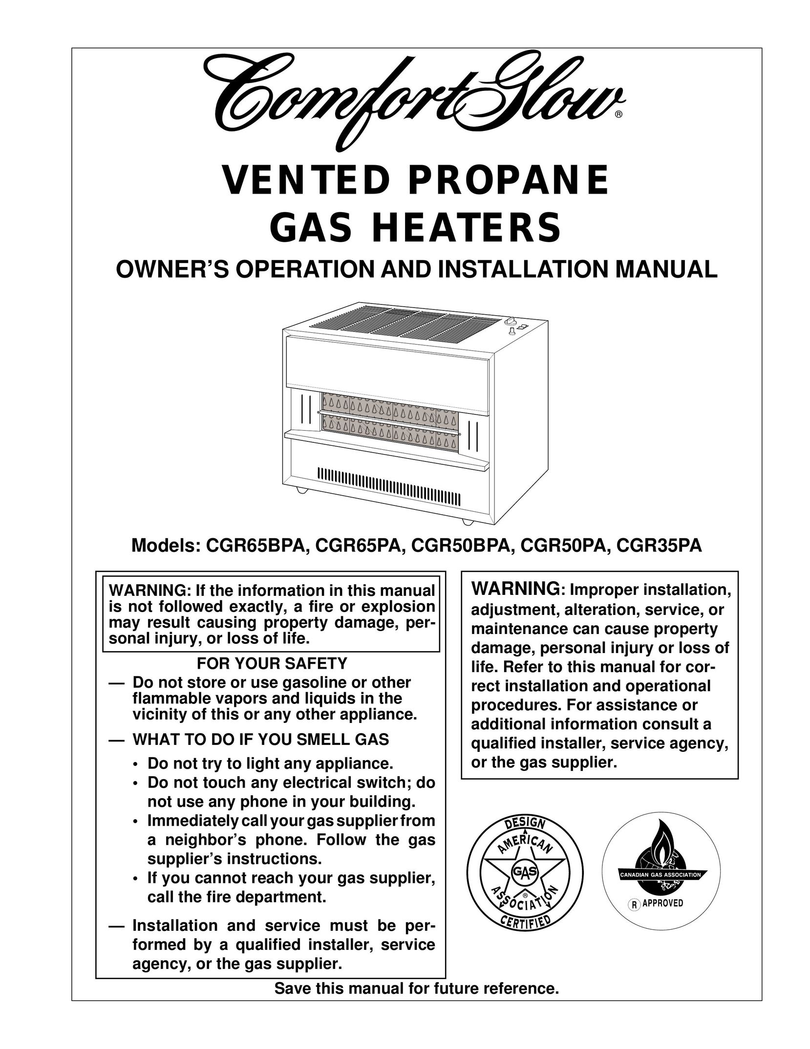 Desa Tech CGR35PA Gas Heater User Manual