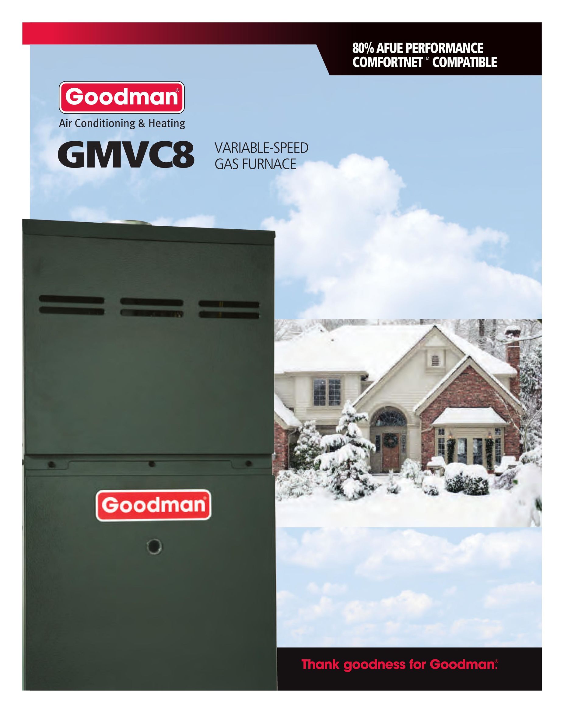 Goodman Mfg Variable-Speed Gas Furnace Gas Heater User Manual