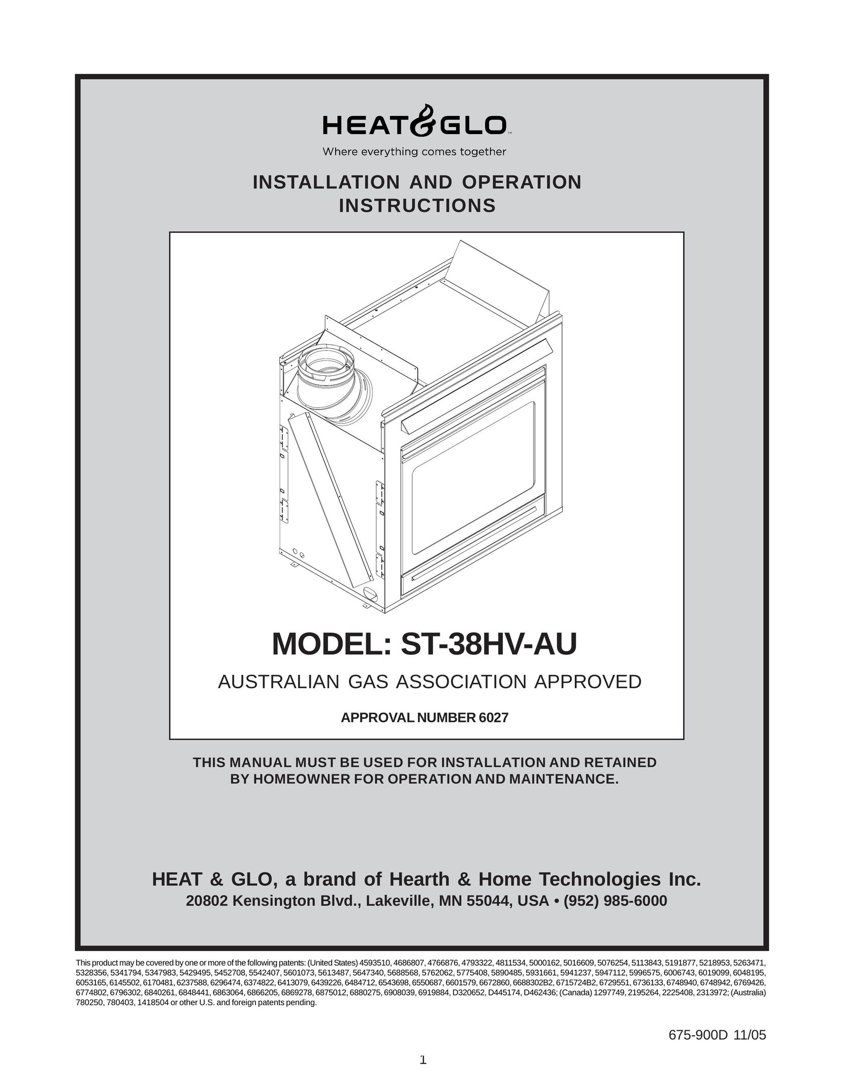 Heat & Glo LifeStyle ST-38HV-AU Gas Heater User Manual