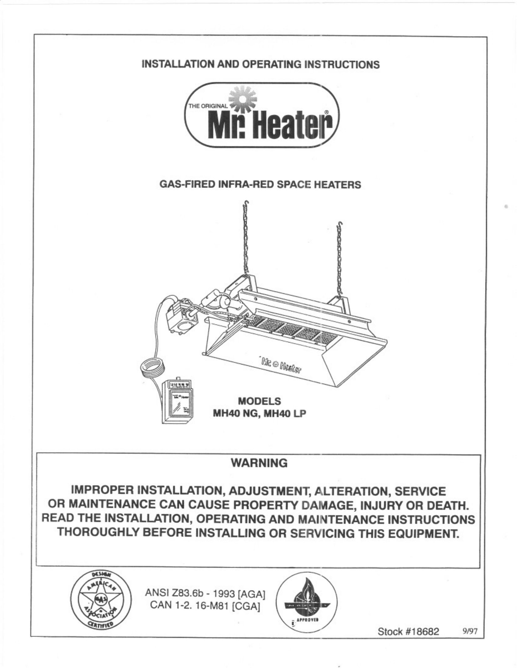 Mr. Heater MH40 LP Gas Heater User Manual