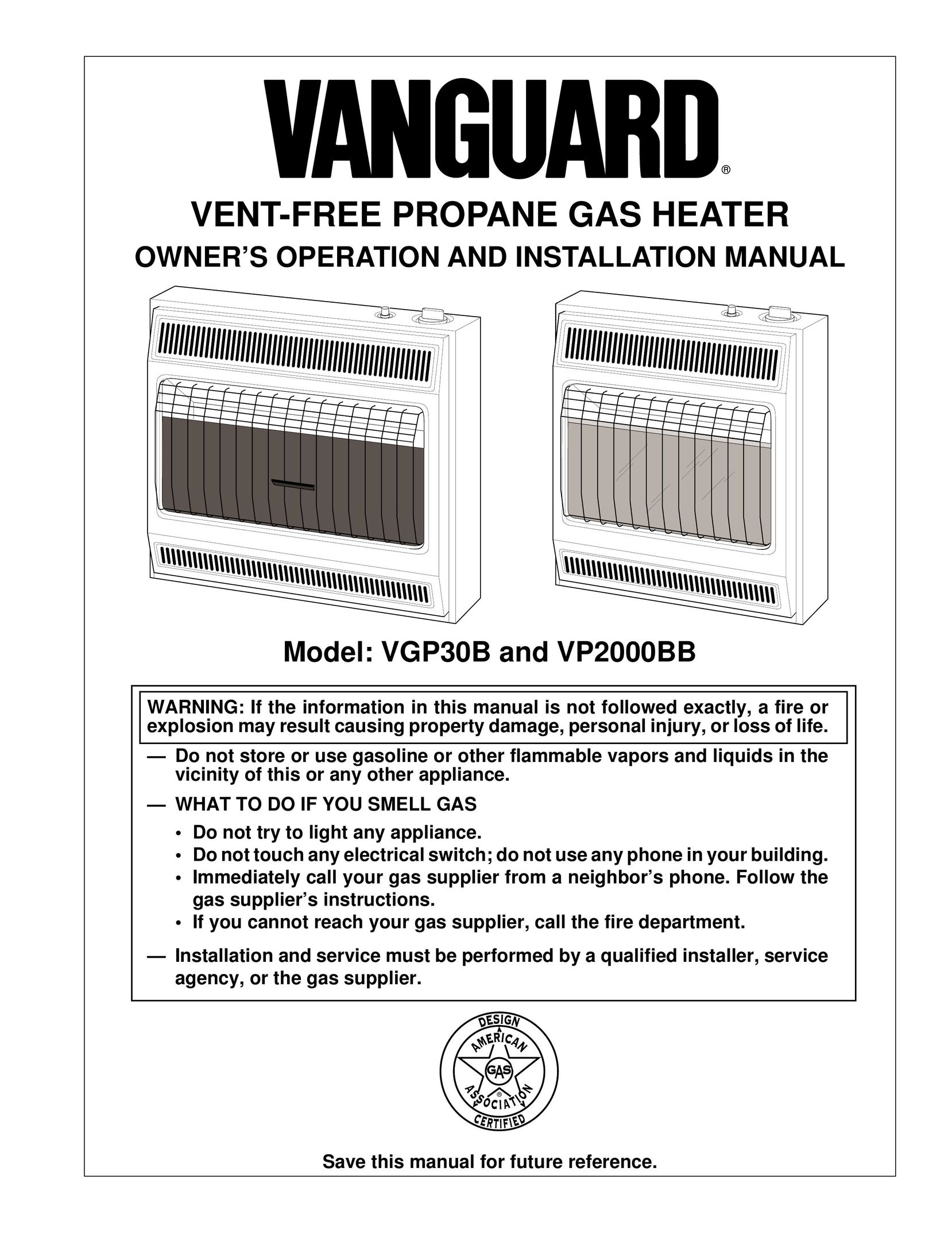 Vanguard Heating VGP30B Gas Heater User Manual