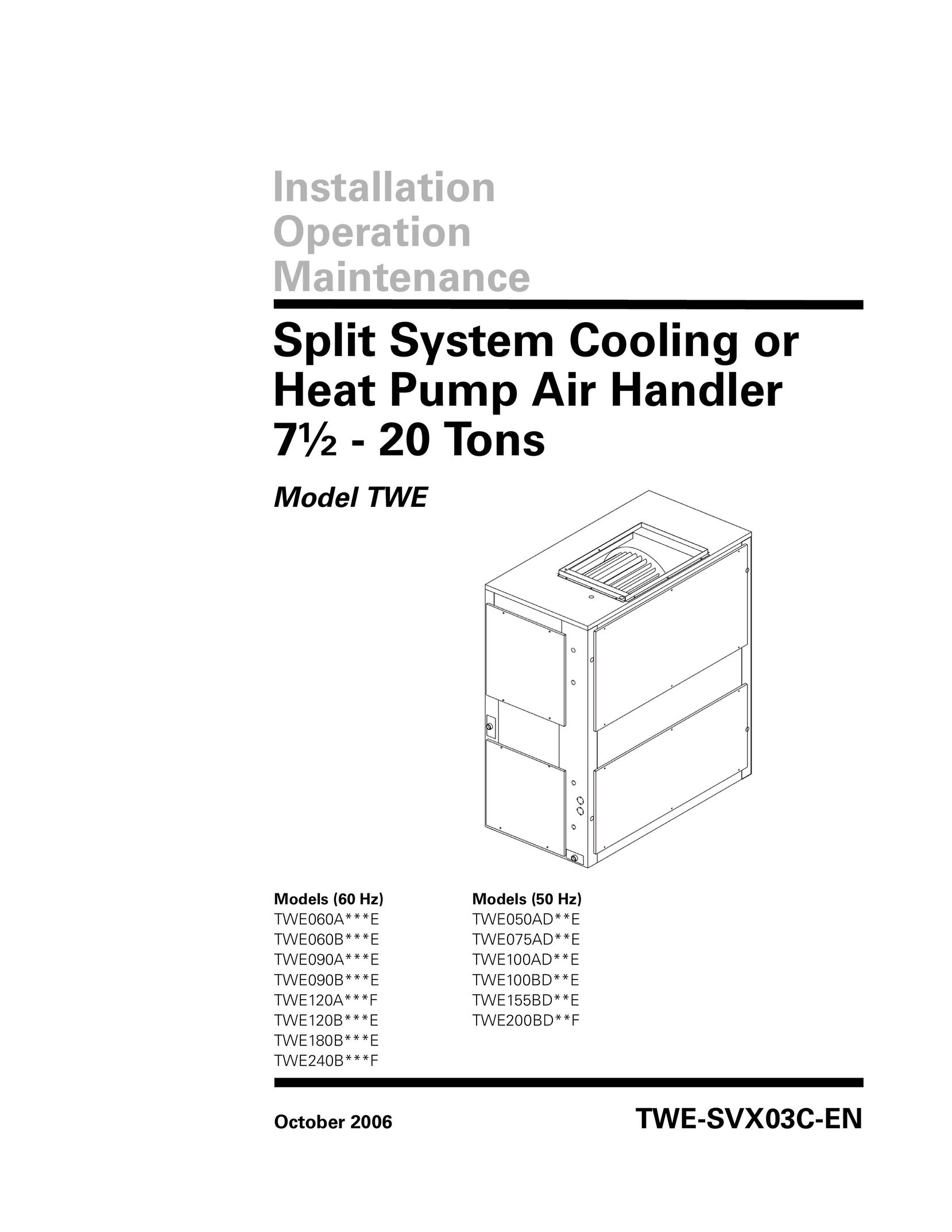 American Standard TWE100BD**E Heat Pump User Manual