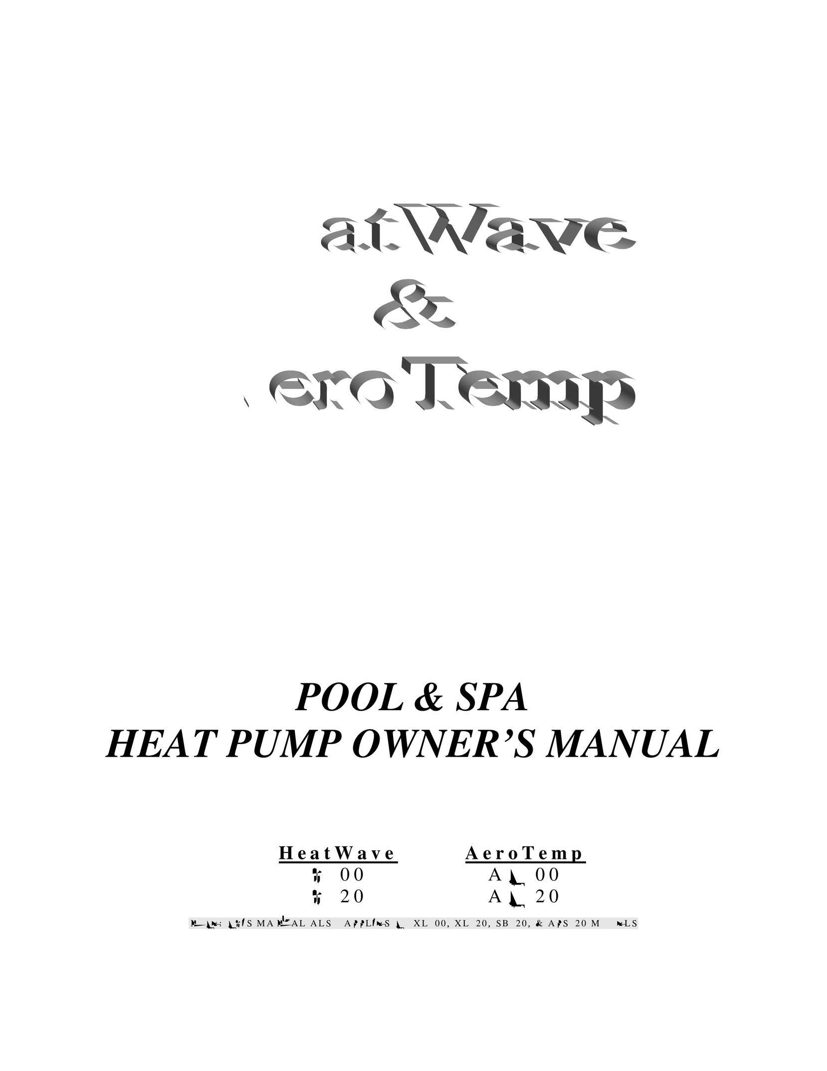 Aquacal H100 Heat Pump User Manual